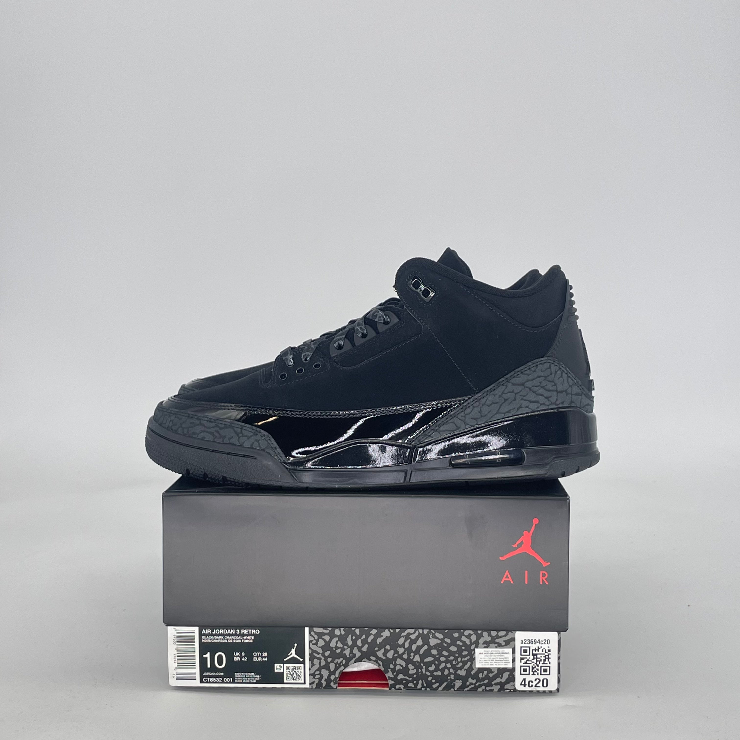 AIR JORDAN 3 BLACK CAT CT8532-001 SIZE 10/11.5W