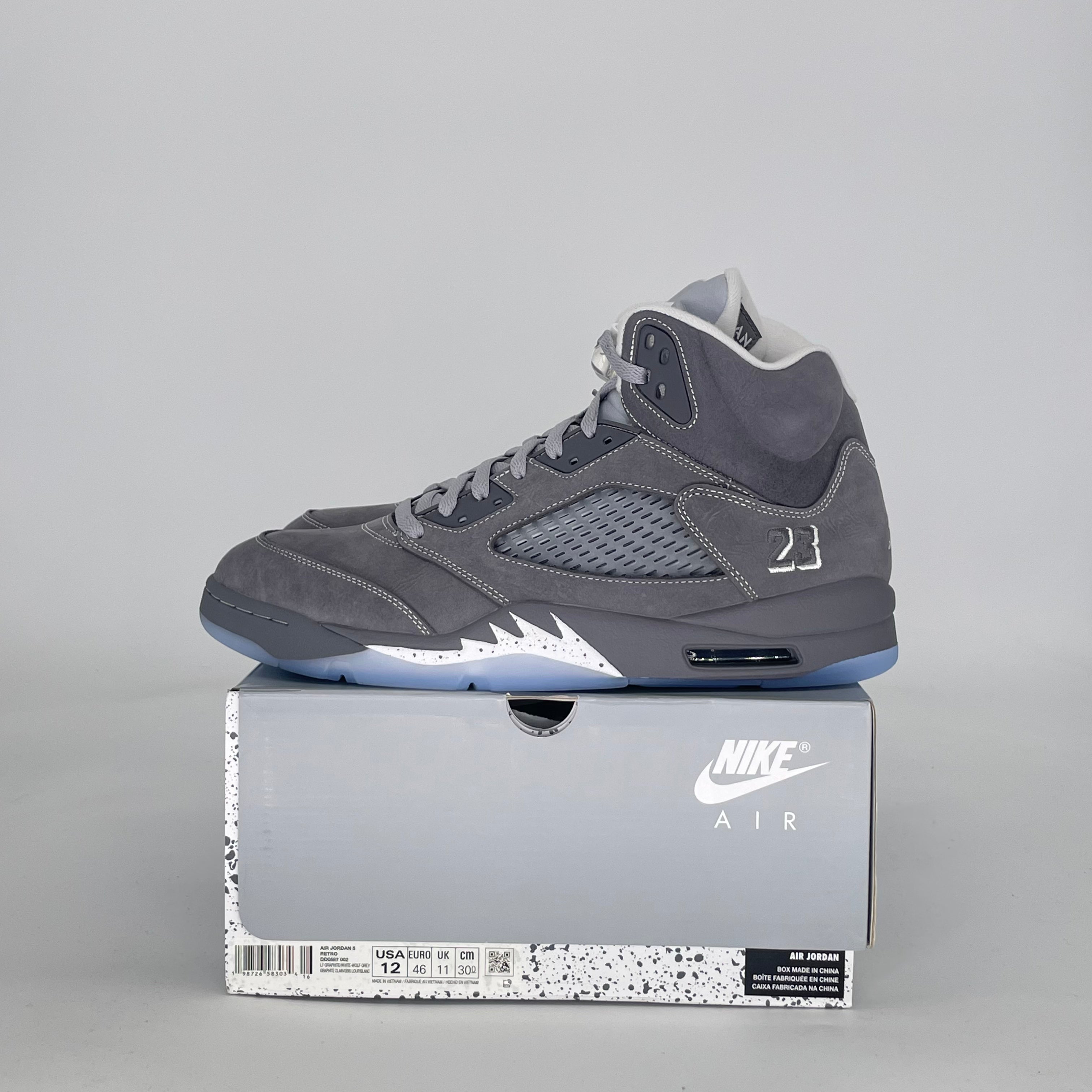 AIR JORDAN 5 WOLF GREY DD0587-002 SIZE 12/13.5W