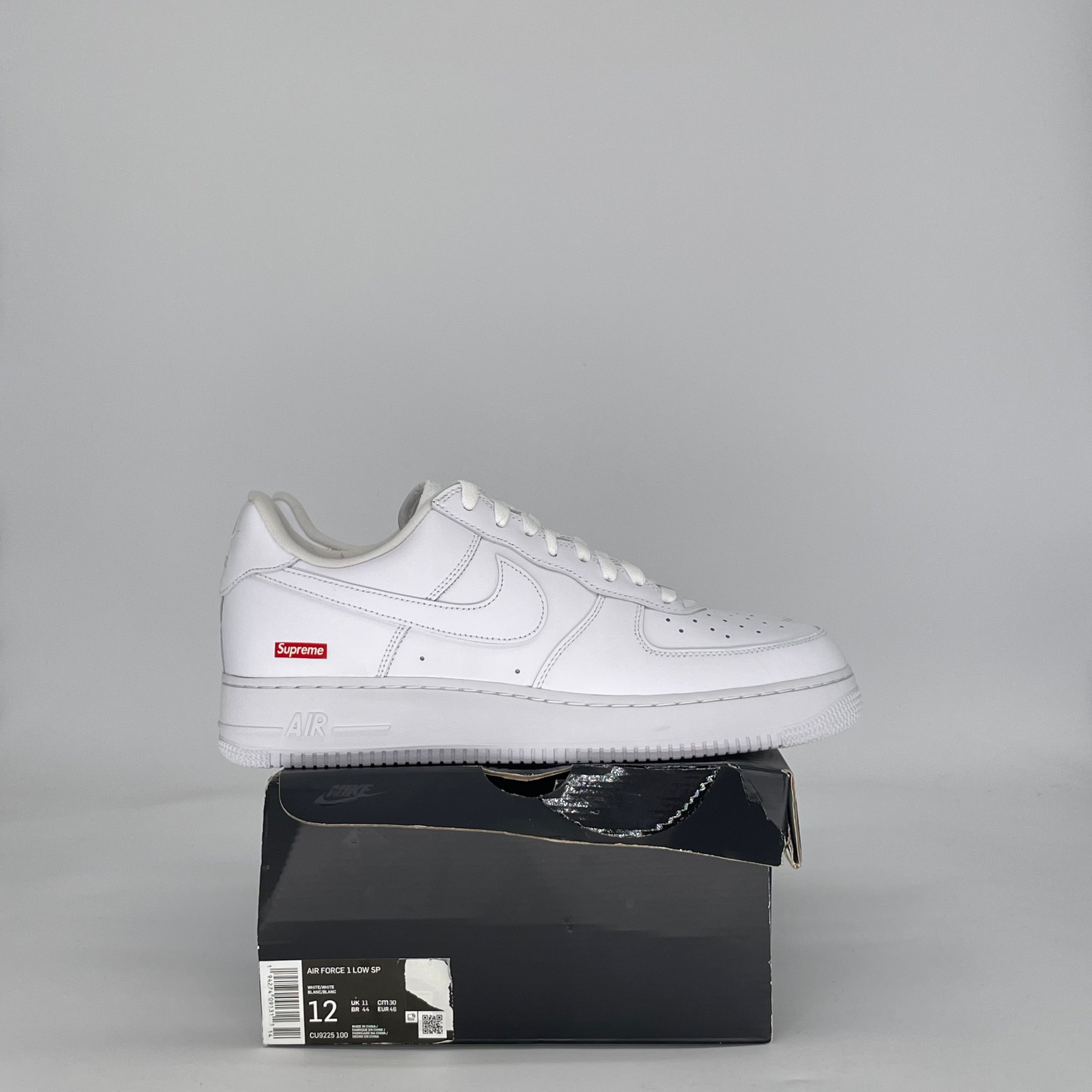 NIKE AIR FORCE 1 LOW SUPREME WHITE CU9225-100 SIZE 12/13.5W
