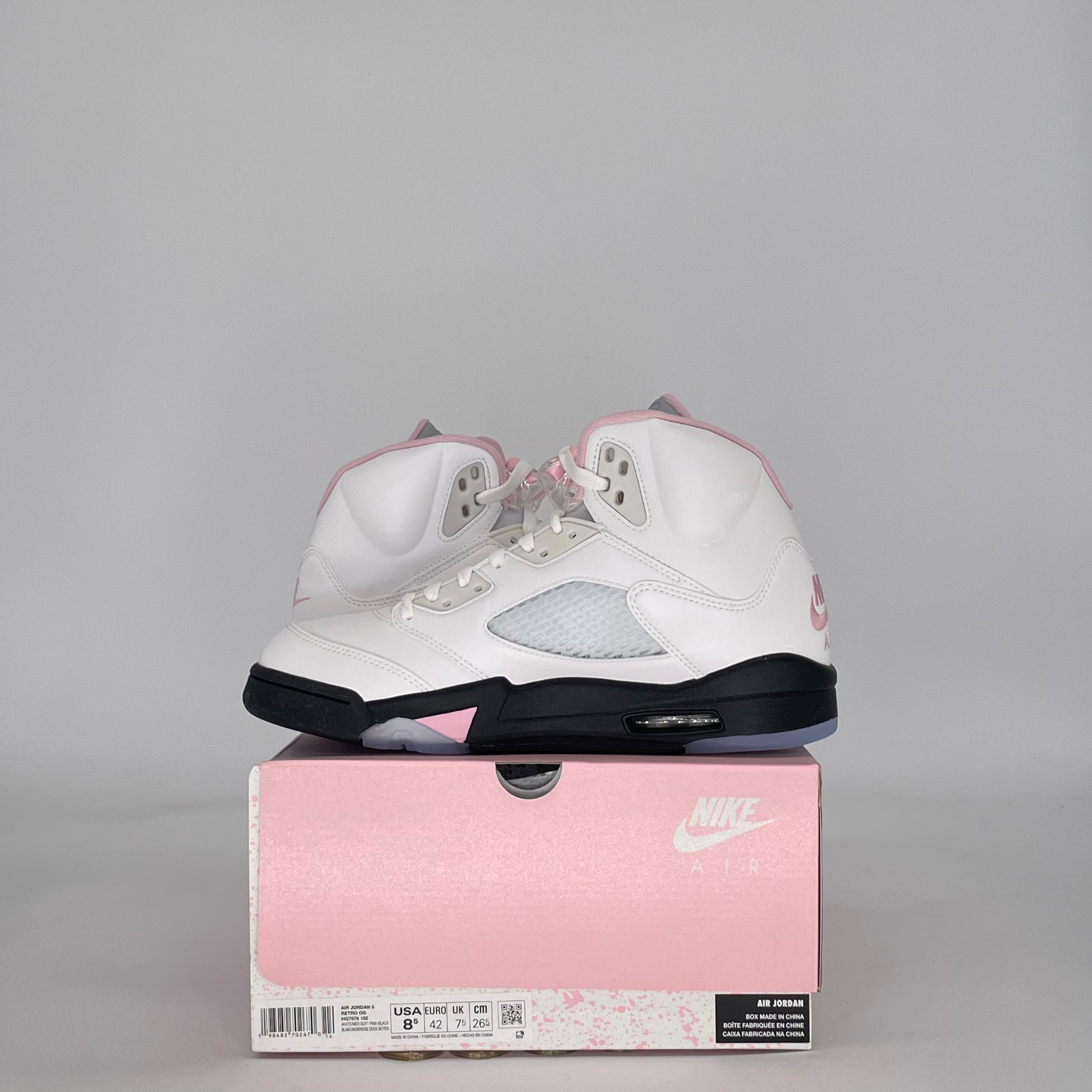 AIR JORDAN 5 MEDIUM SOFT PINK HQ7978-102 SIZE 8.5/10W