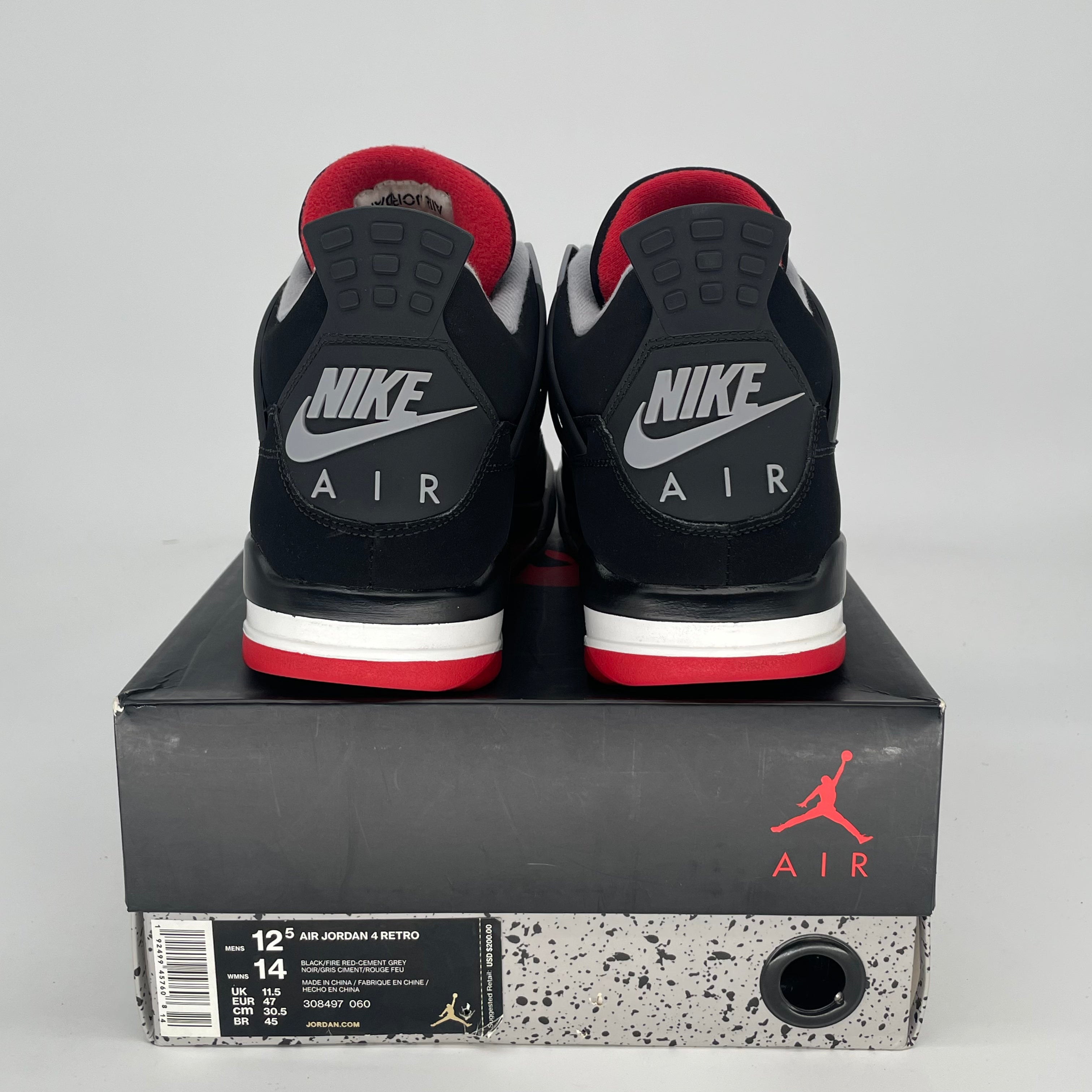 AIR JORDAN 4 BRED 2019 308497-060 SIZE 12.5/14W