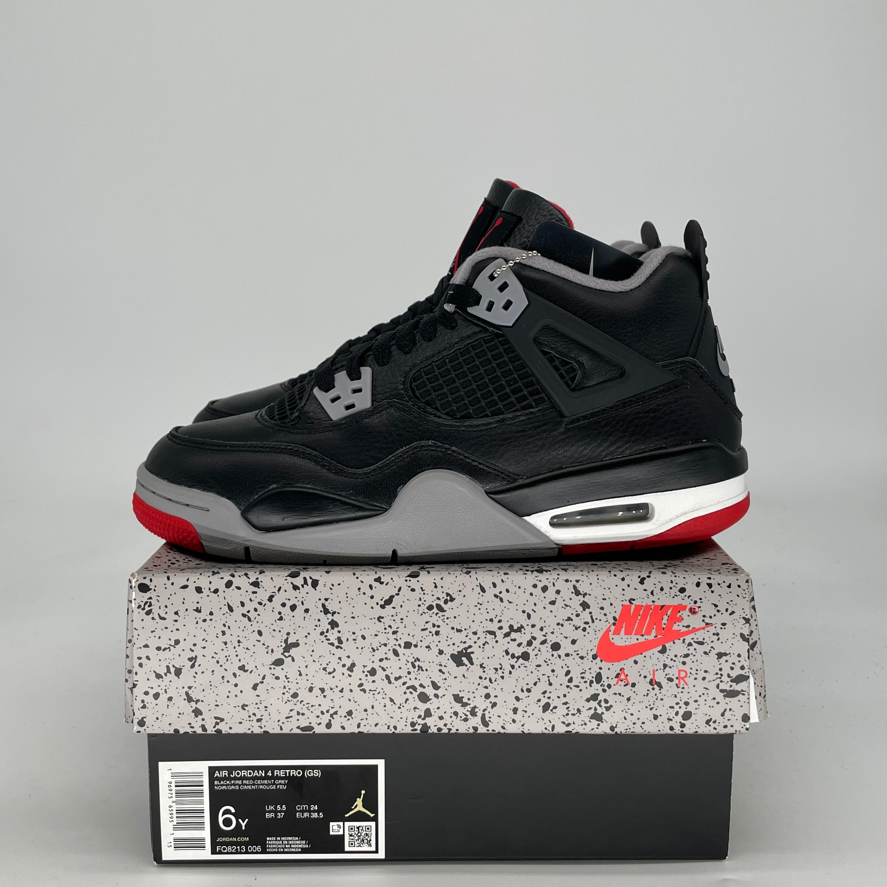 AIR JORDAN 4 BRED REIMAGINED FQ8213-006 SIZE 6/7.5W