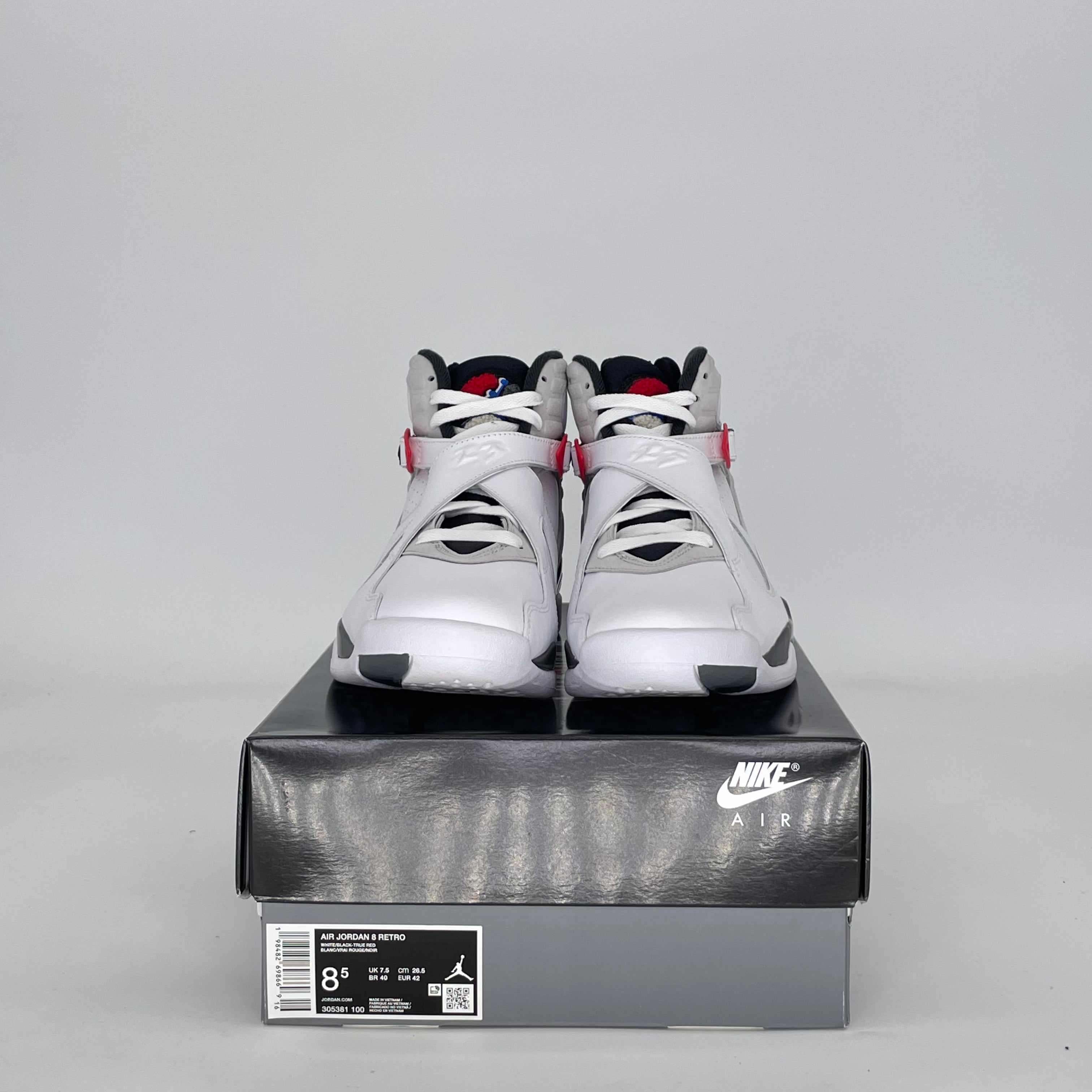 AIR JORDAN 8 WHITE TRUE RED BUGS BUNNY (2025) 305381-100 SIZE 8.5/10W