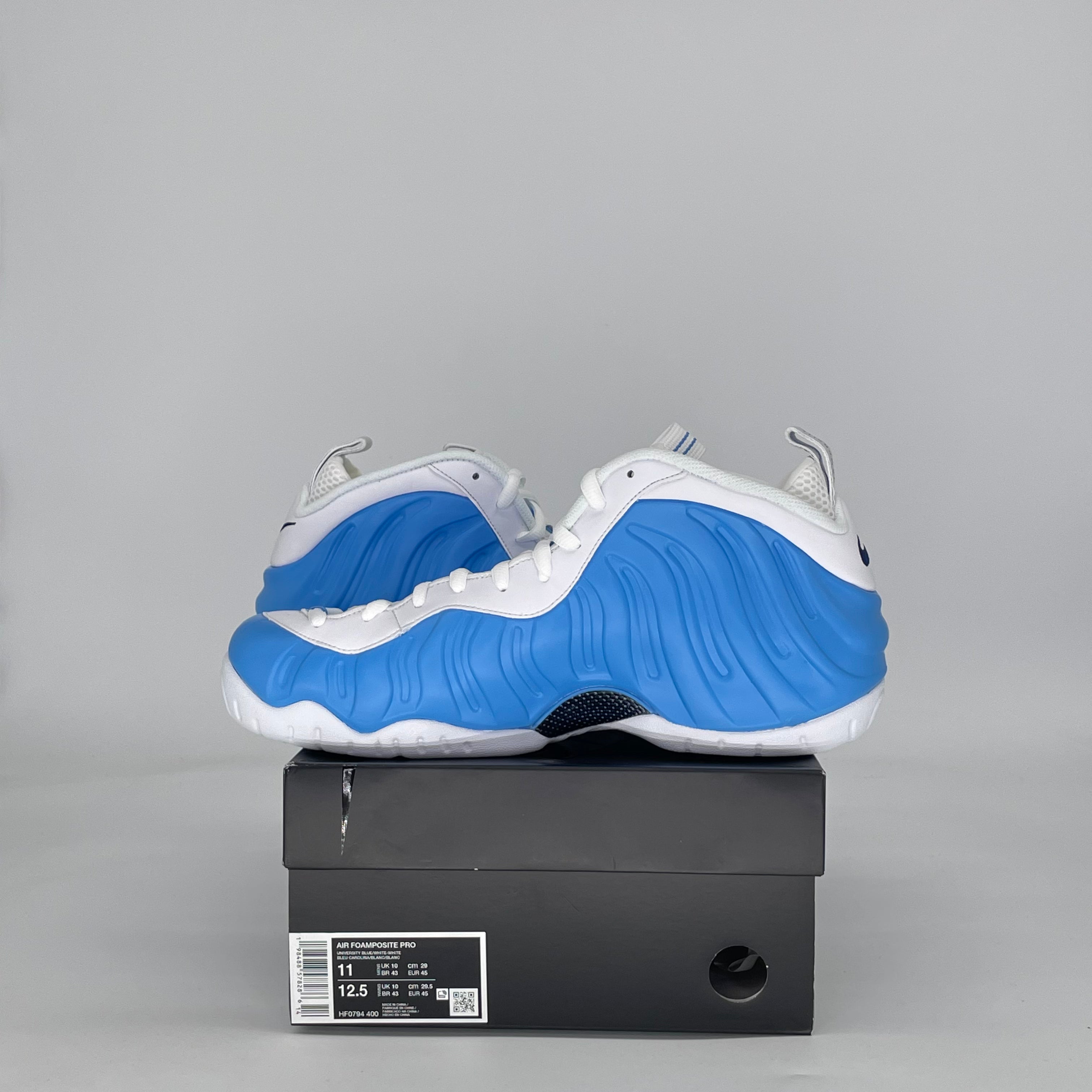 NIKE AIR FOAMPOSITE PRO UNIVERSITY BLUE HF0794-400 SIZE 11/12.5W