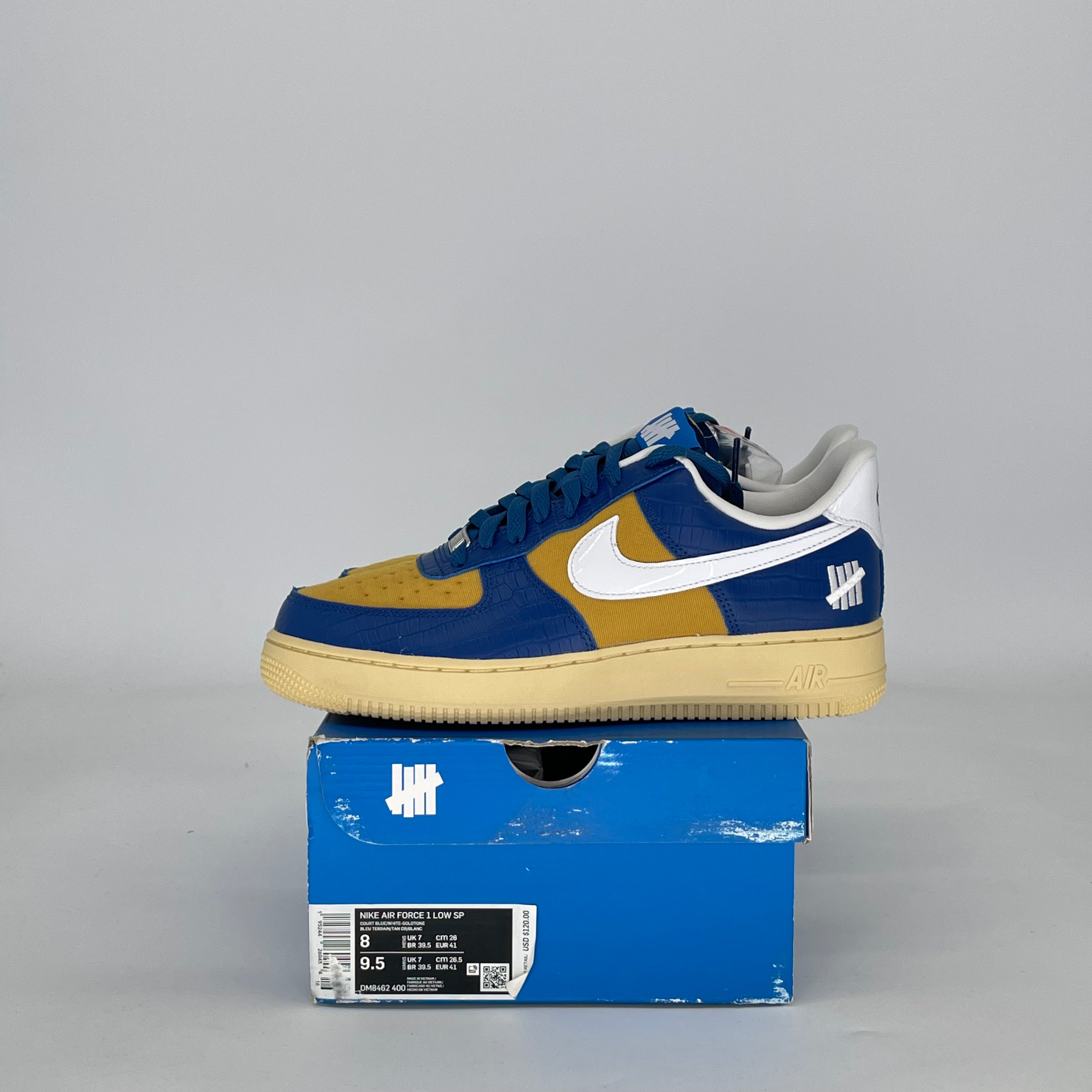 NIKE AIR FORCE 1 LOW UNDEFEATED 5 ON IT BLUE YELLOW DM8462-400 SIZE 8/9.5W