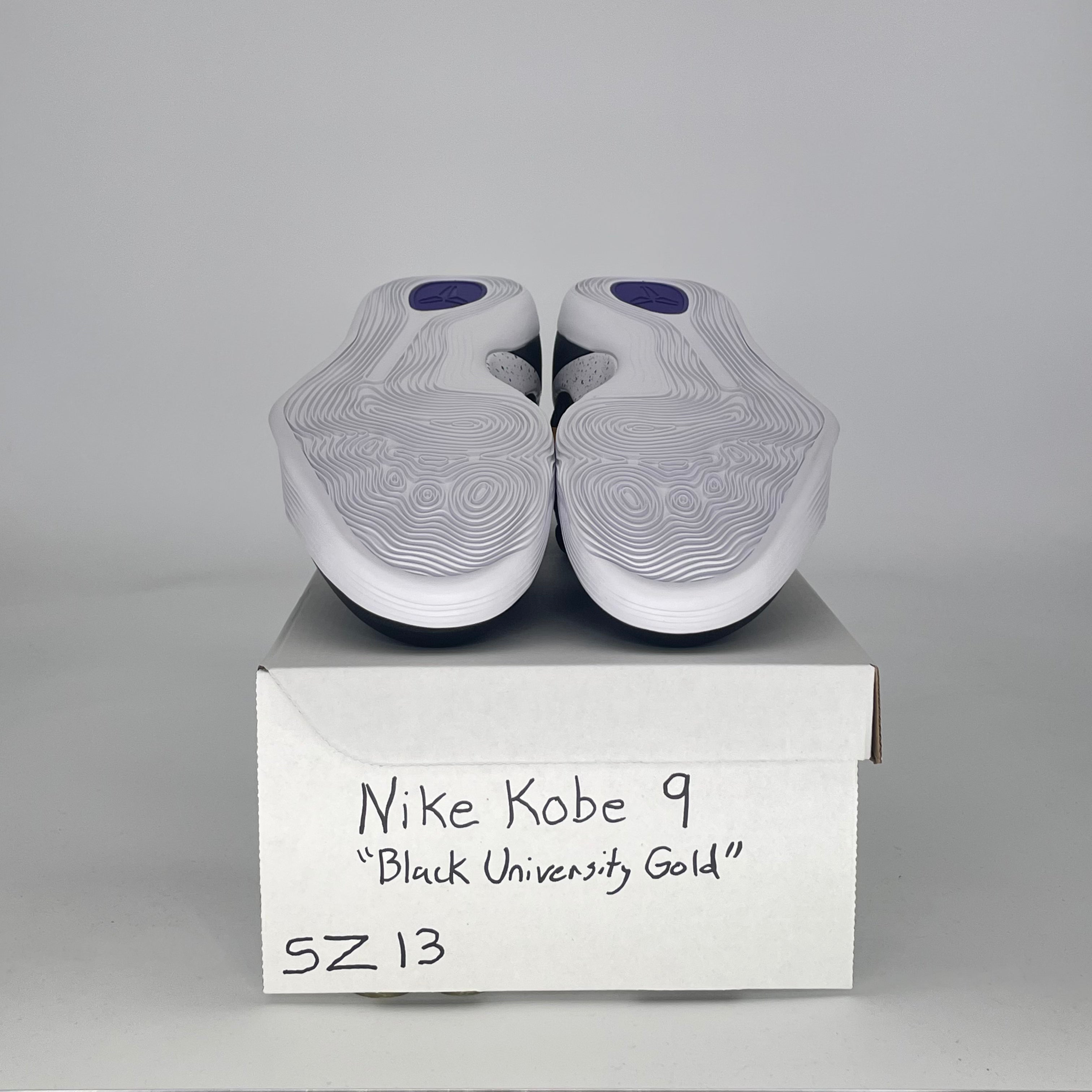 NIKE KOBE 9 EM LOW PROTRO BLACK UNIVERSITY GOLD IH1401-002 SIZE 13/14.5W