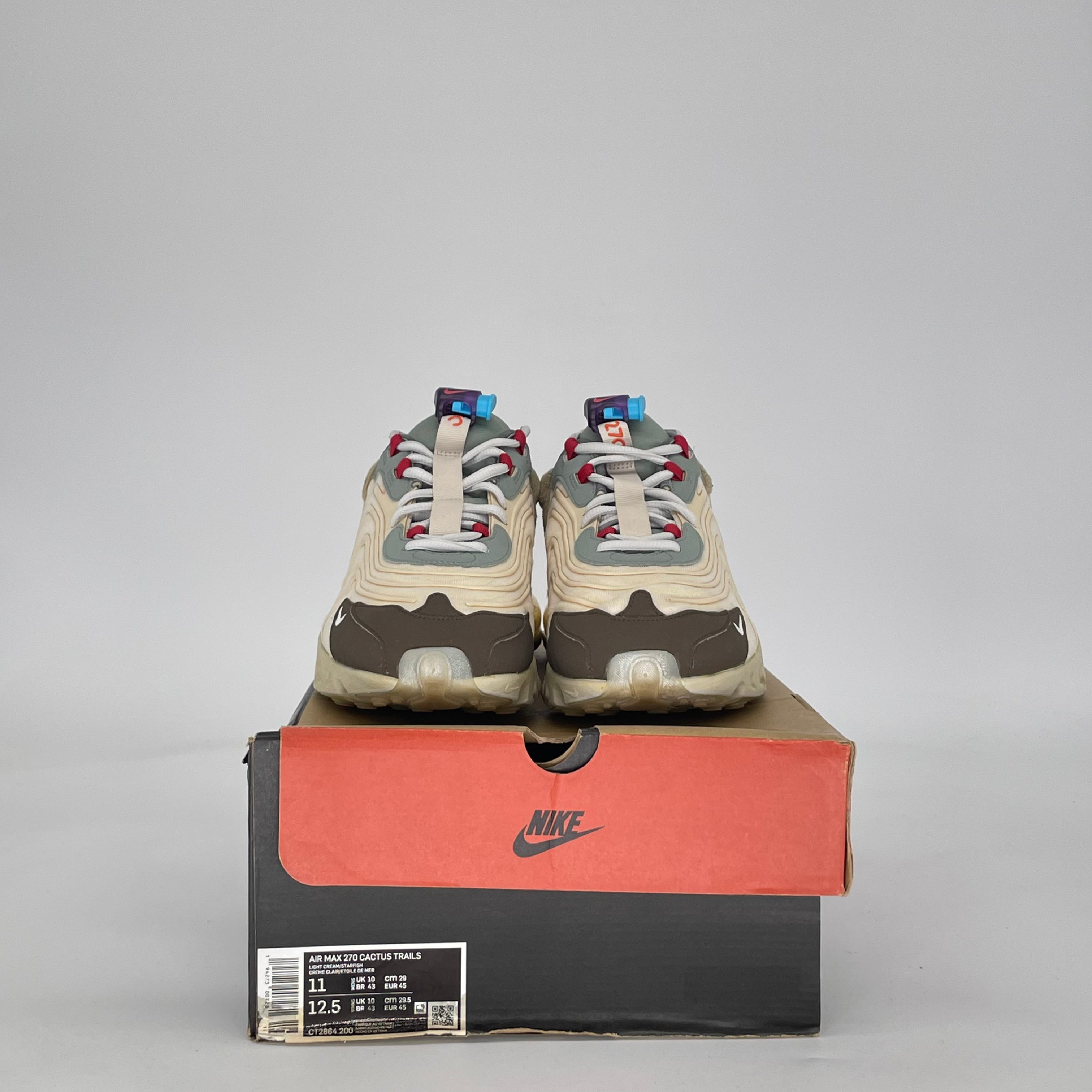 NIKE AIR MAX 270 REACT TRAVIS SCOTT CACTUS TRAILS CT2864-200 SIZE 11/12.5W