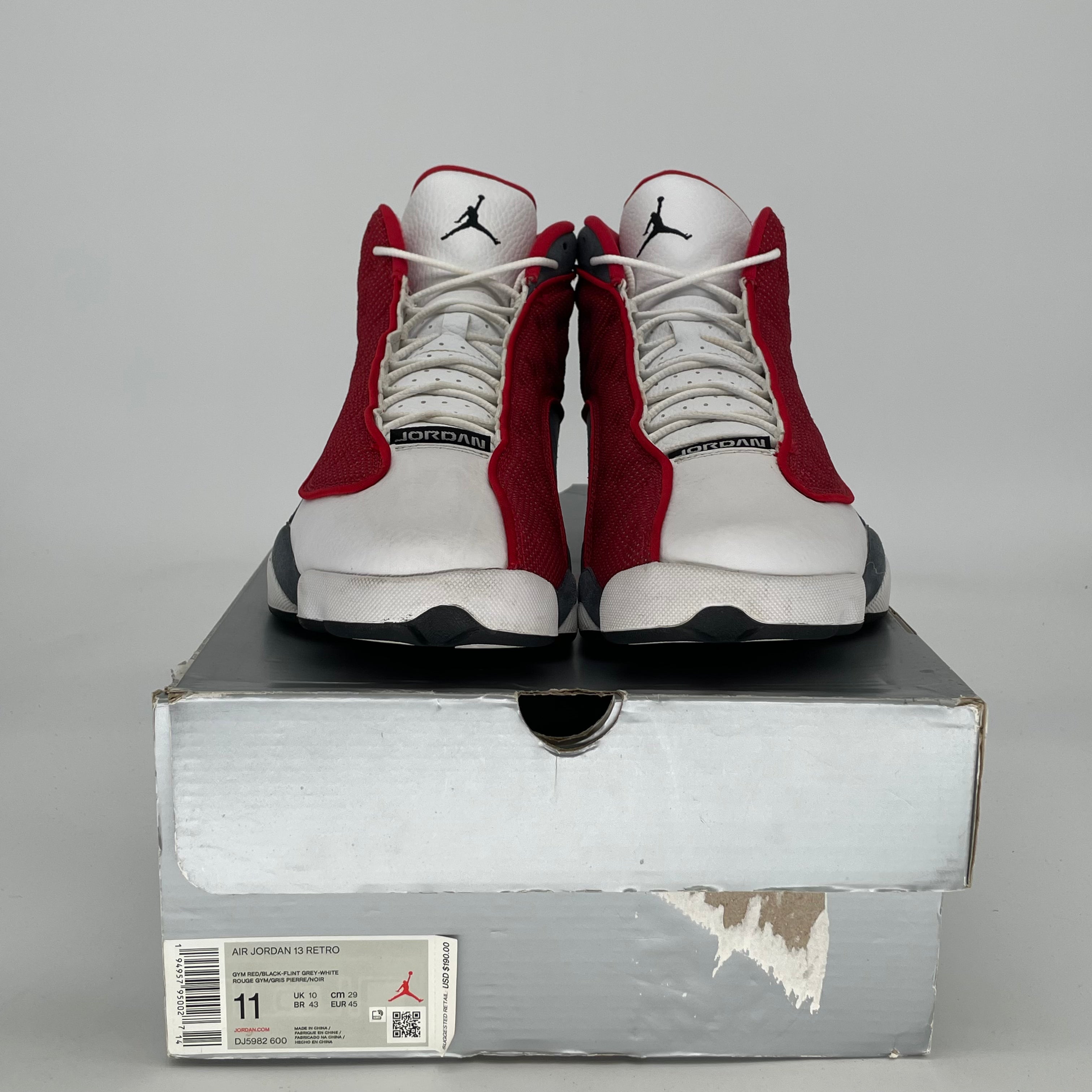 AIR JORDAN 13 GYM RED FLINT GREY DJ5982-600 SIZE 11/12.5W