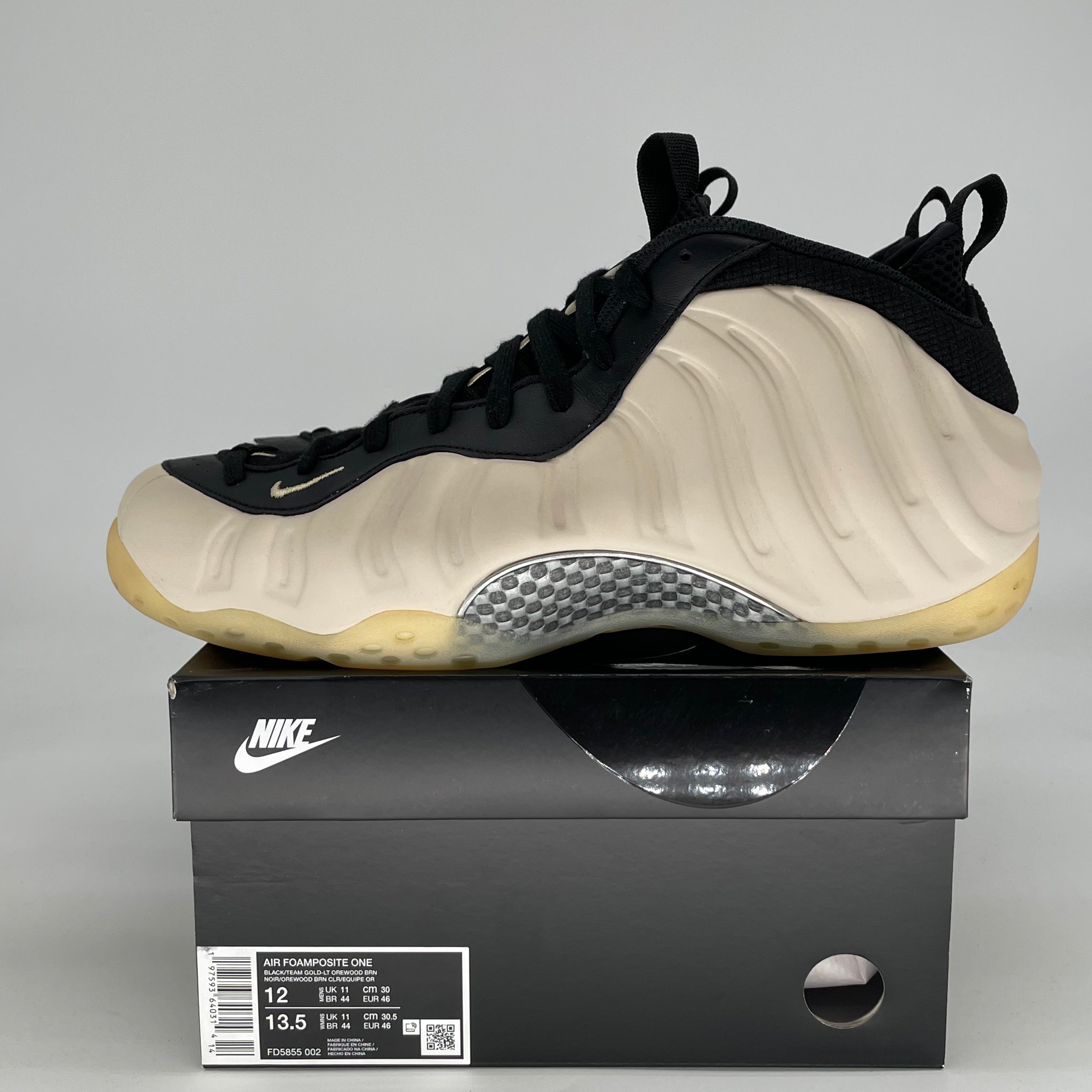 NIKE AIR FOAMPOSITE ONE LIGHT OREWOOD BROWN FD5855-002 SIZE 12/13.5W