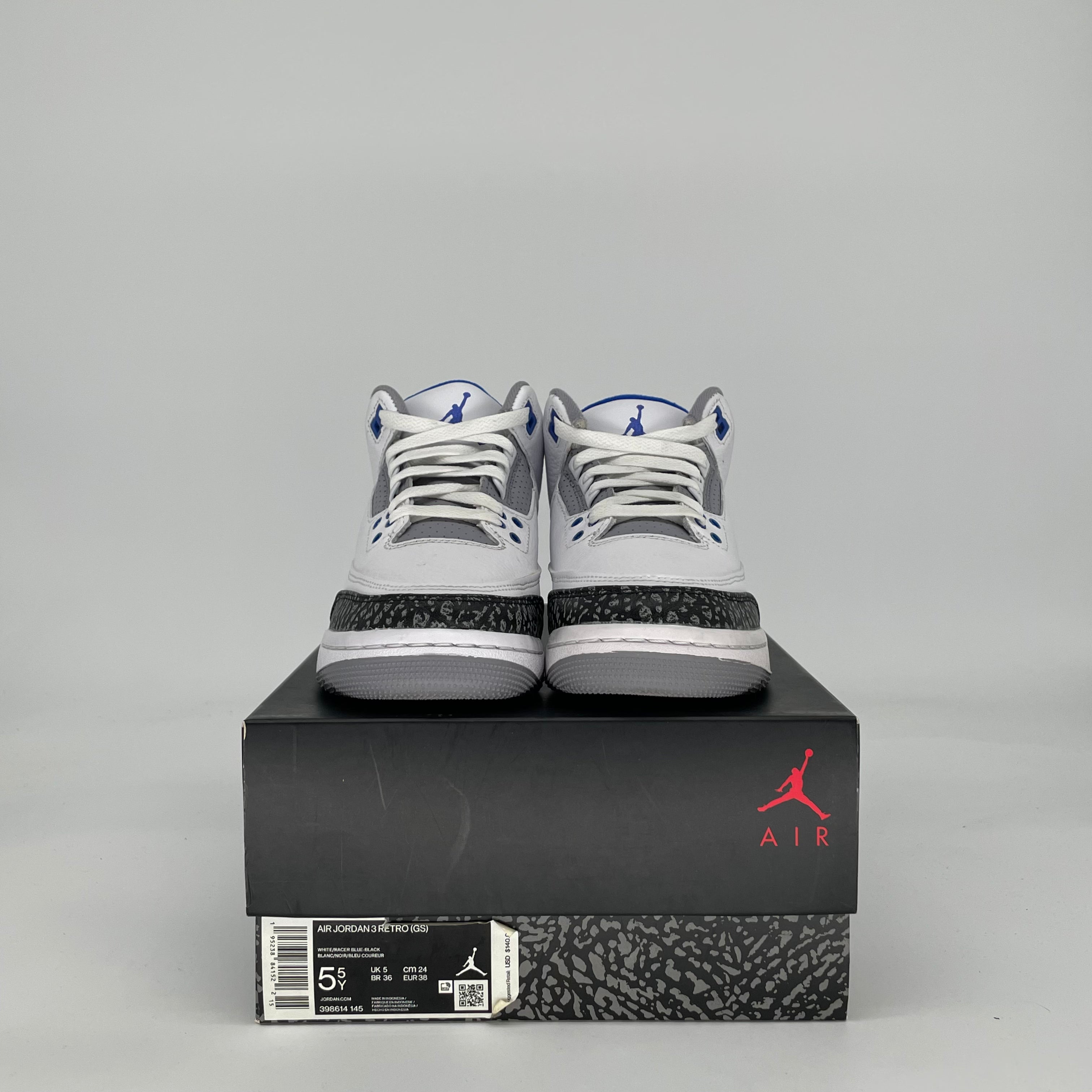 AIR JORDAN 3 RACER BLUE CT8532-145 SIZE 5.5/7W