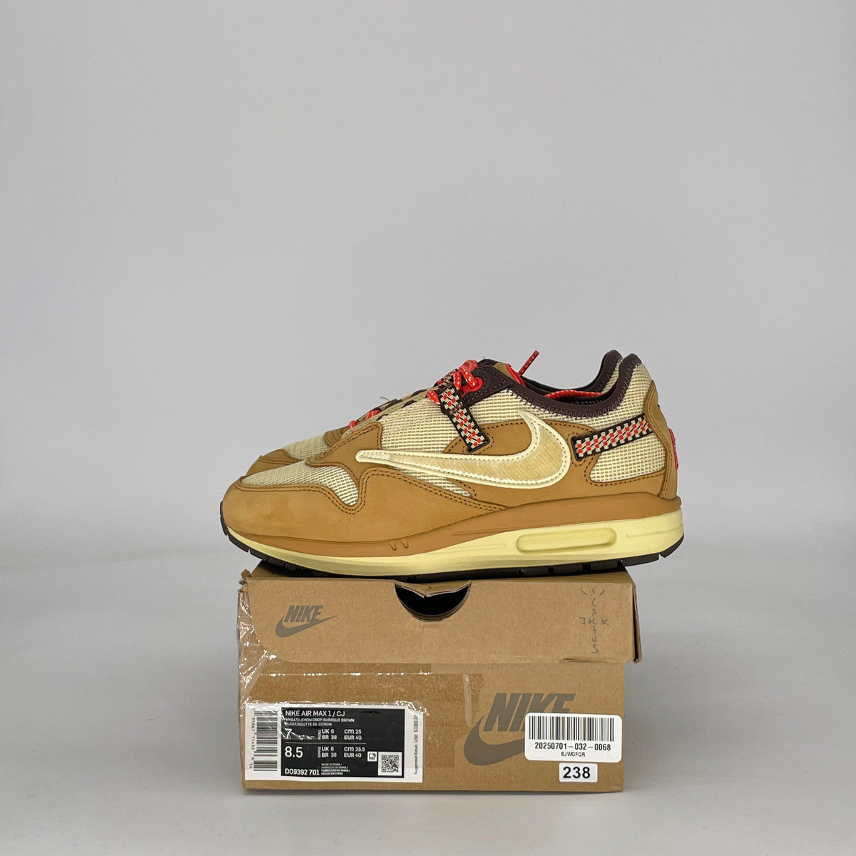 Nike Air Max 1 Travis Scott Cactus Jack Wheat Lemon Drop