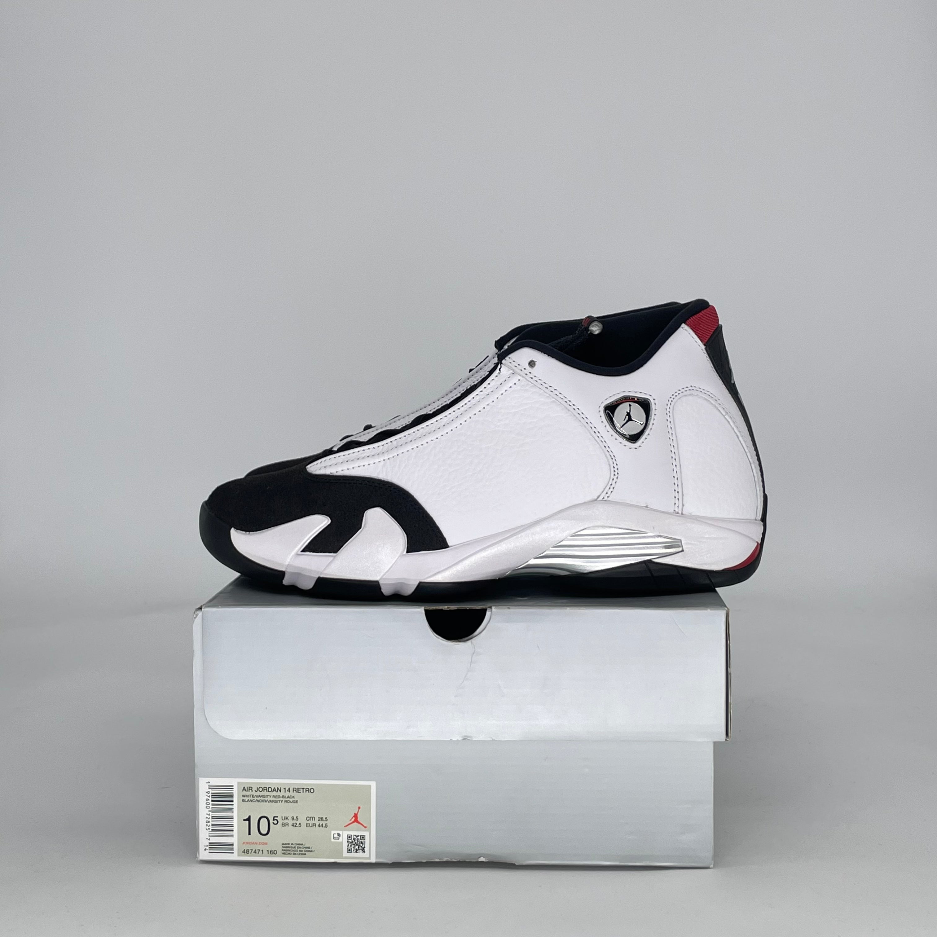 AIR JORDAN 14 BLACK TOE 487471-160 SIZE 10.5/12W