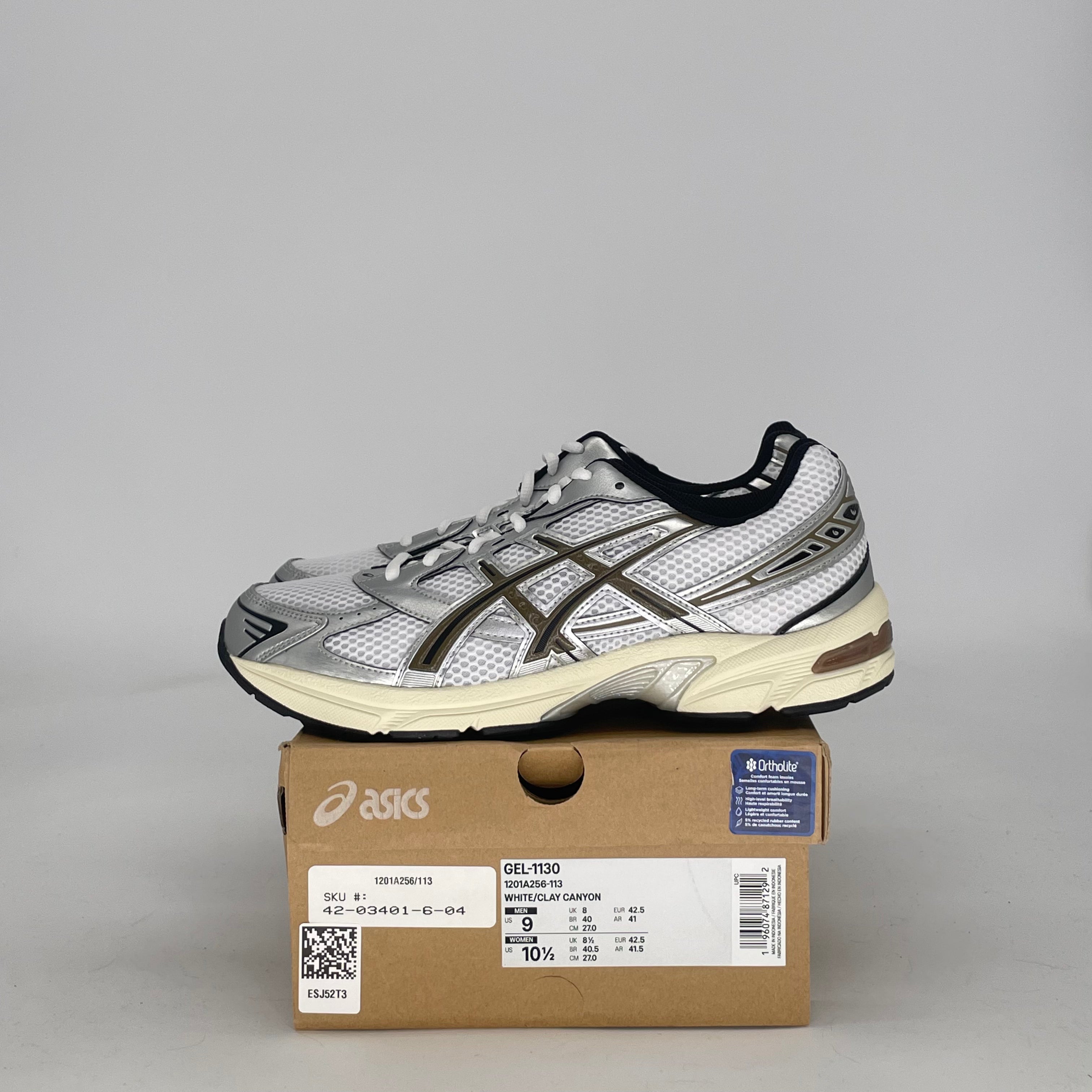 ASICS GEL-1130 WHITE CLAY CANYON 1201A256-113 SIZE 9/10.5W