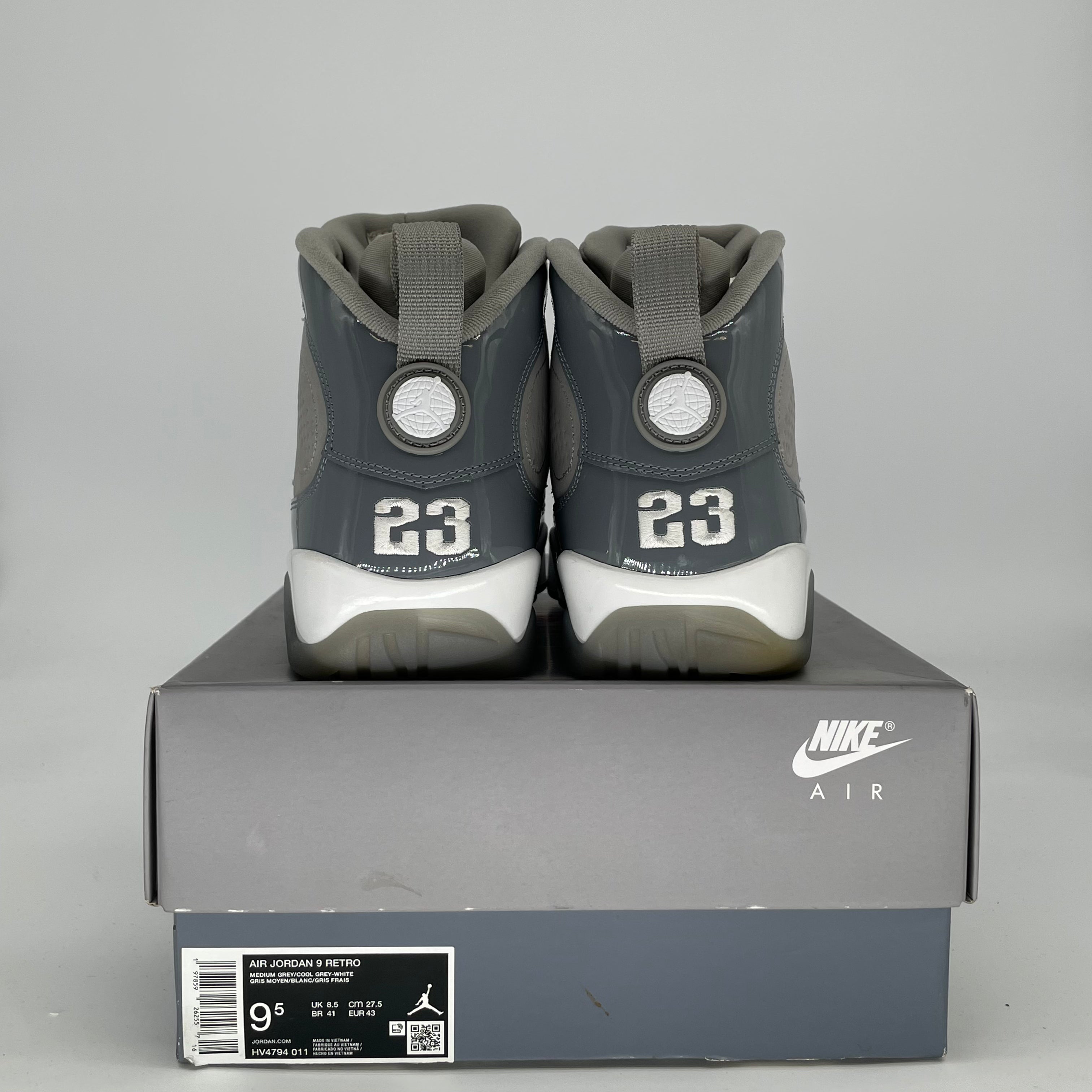 AIR JORDAN 9 COOL GREY HV4794-011 SIZE 9.5/11W