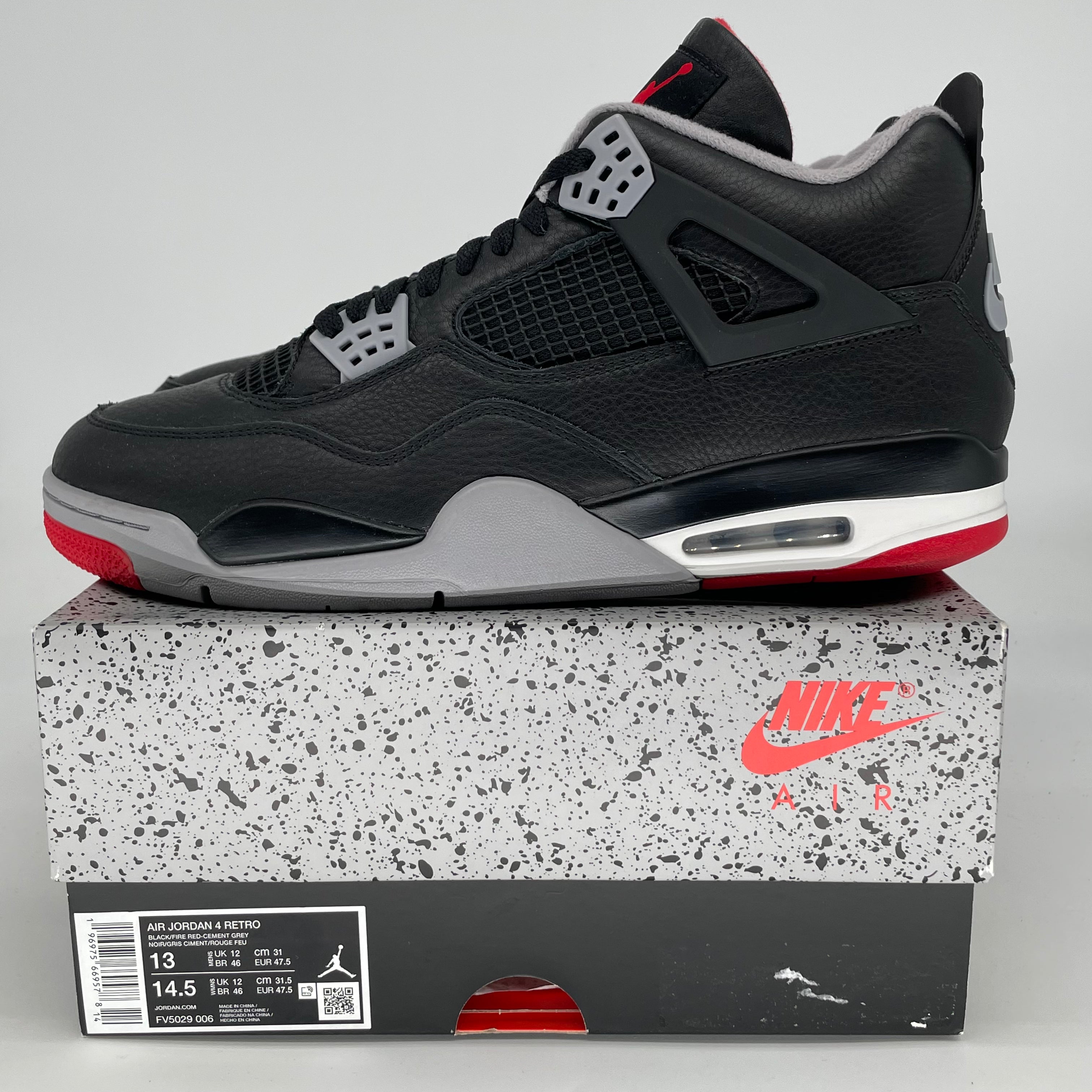 AIR JORDAN 4 BRED REIMAGINED FV5029-006 SIZE 13/14.5W