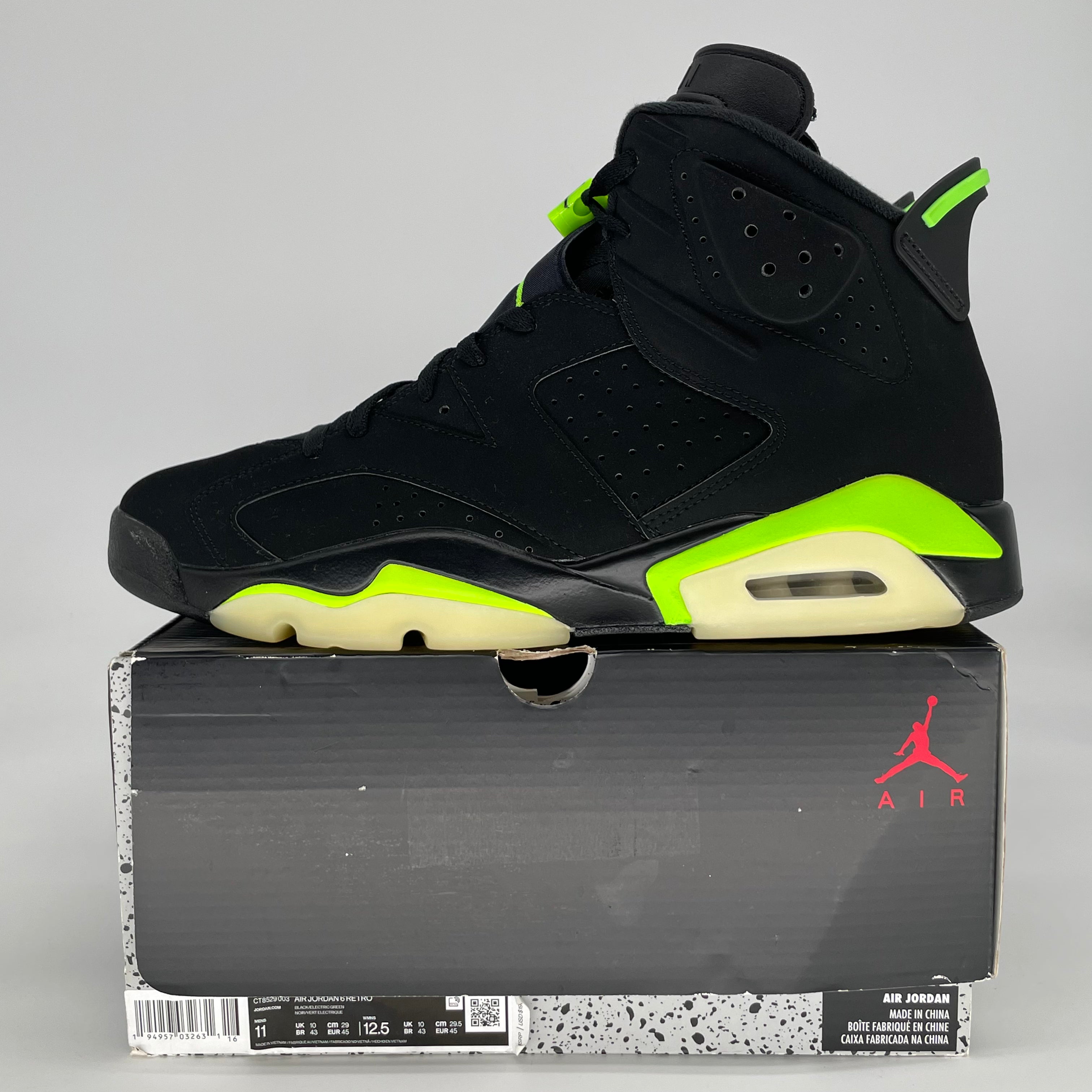 AIR JORDAN 6 ELECTRIC GREEN CT8529-003 SIZE 11/12.5W