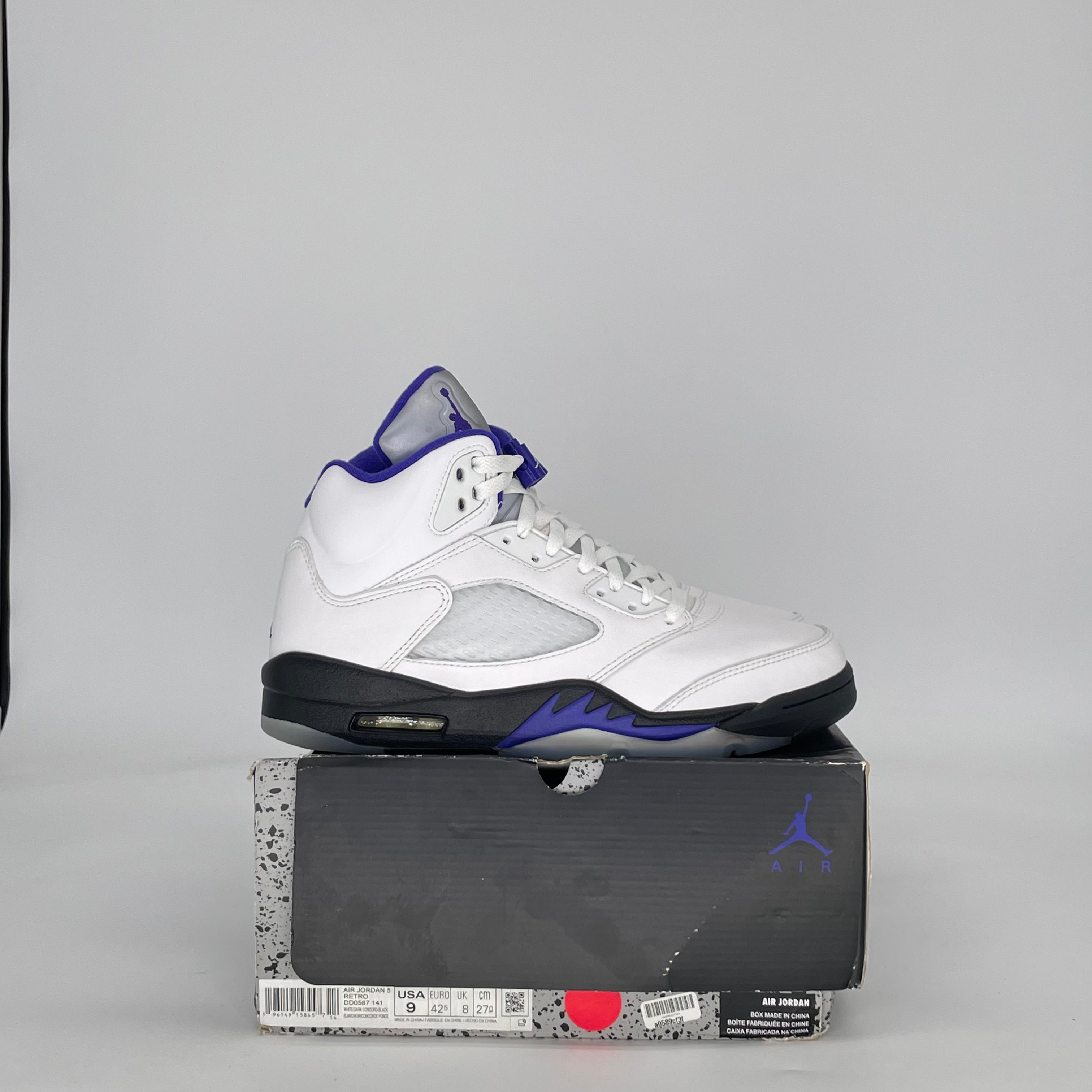 AIR JORDAN 5 DARK CONCORD DD0587-141 SIZE 9/10.5W