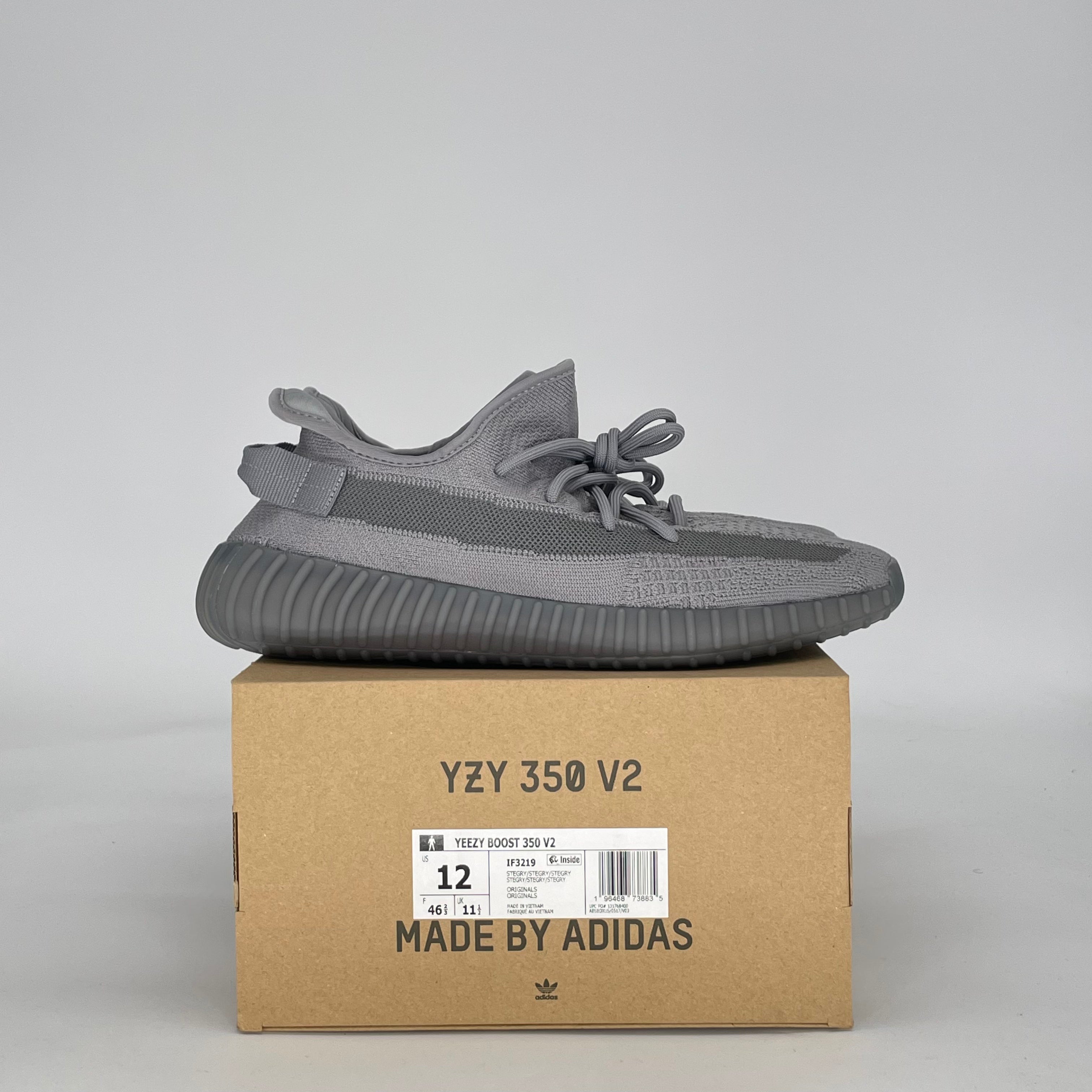 ADIDAS YEEZY BOOST 350 V2 STEEL GREY IF3219 SIZE 12/13.5W