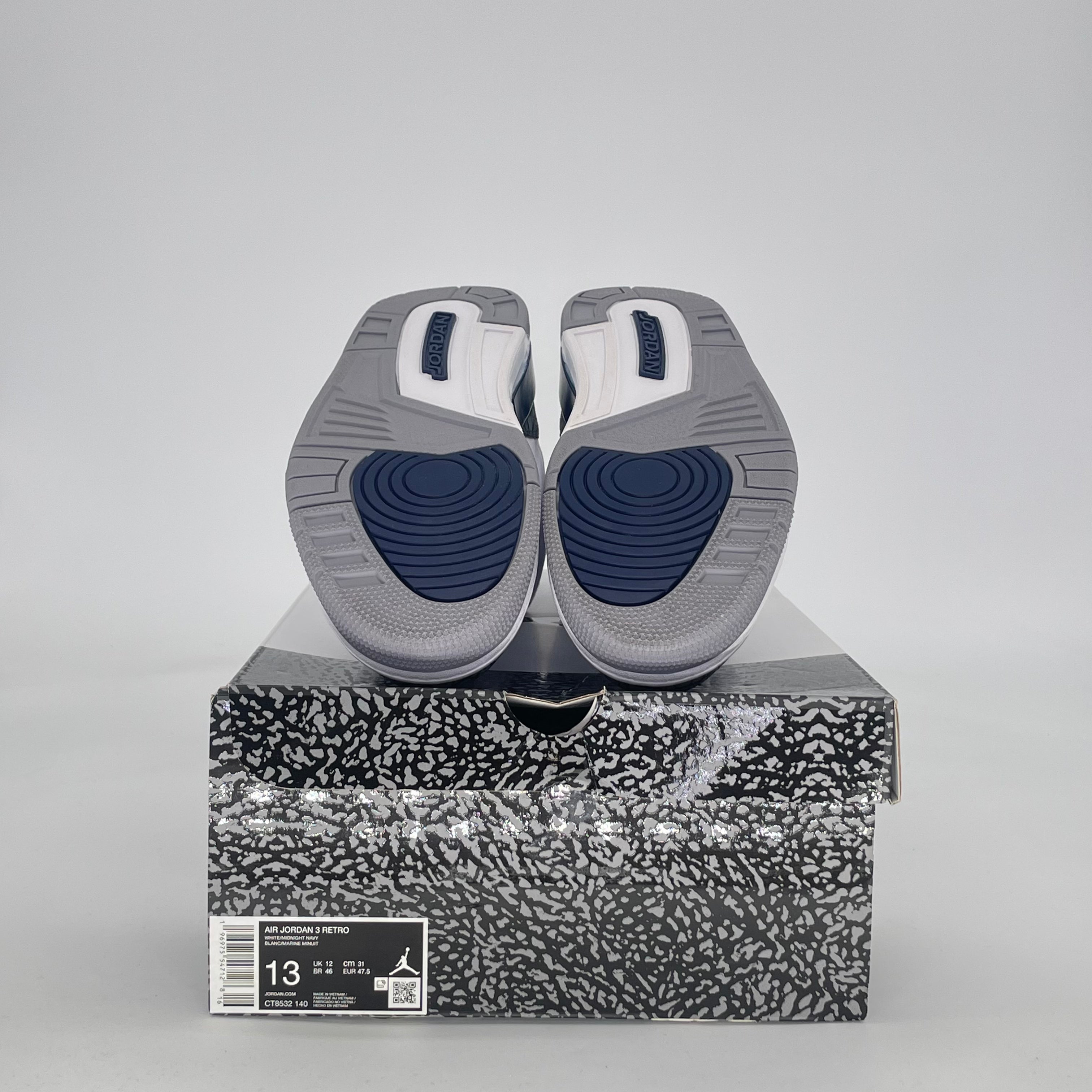 AIR JORDAN 3 MIDNIGHT NAVY CT8532-140 SIZE 13/14.5W