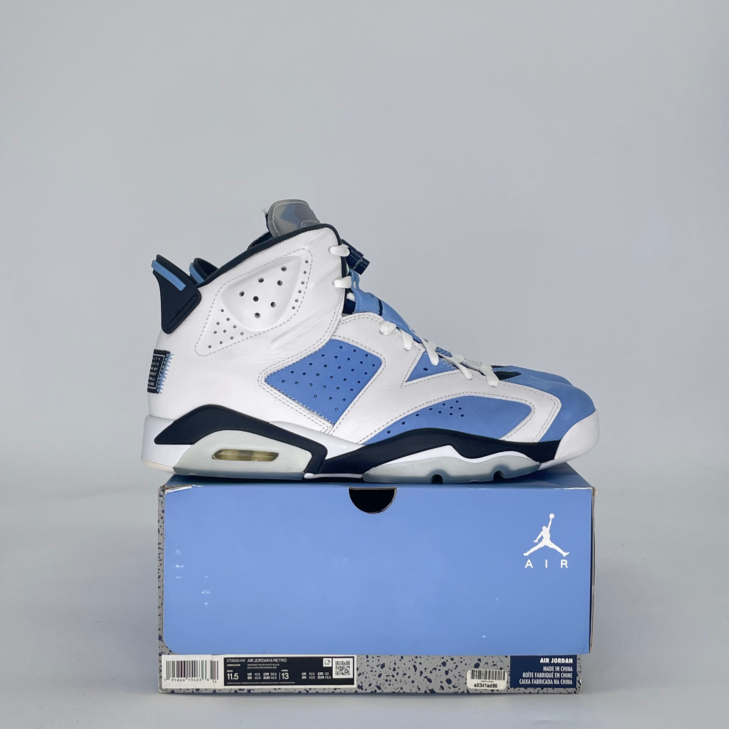 AIR JORDAN 6 UNC WHITE CT8529-410 SIZE 11.5/13W