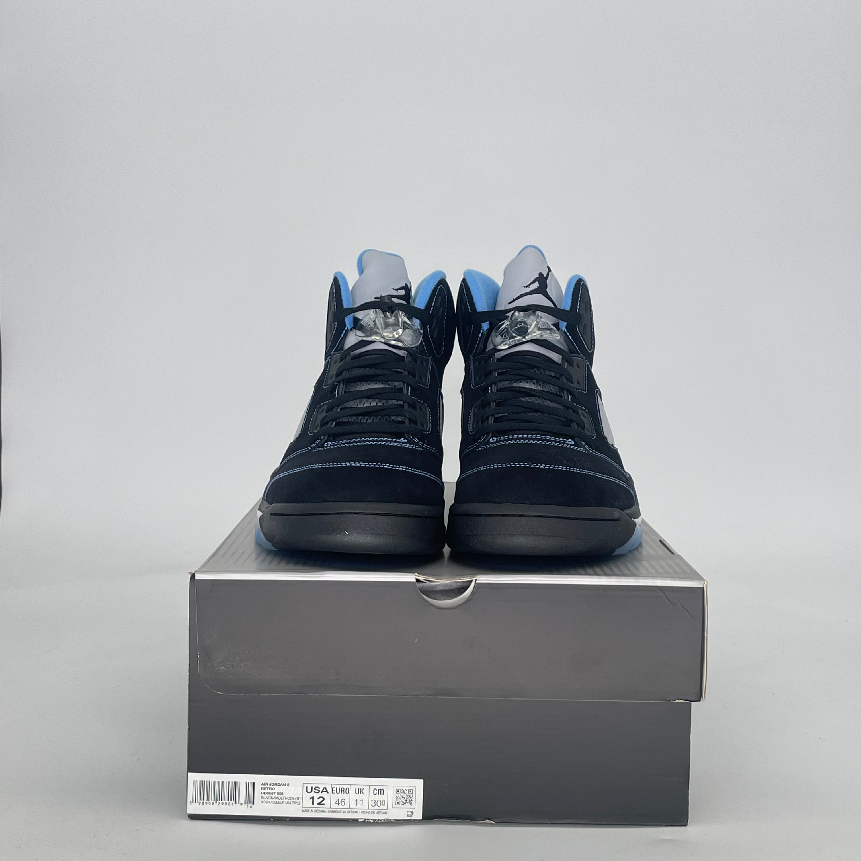 AIR JORDAN 5 BLACK UNIVERSITY BLUE DD0587-008 SIZE 12/13.5W