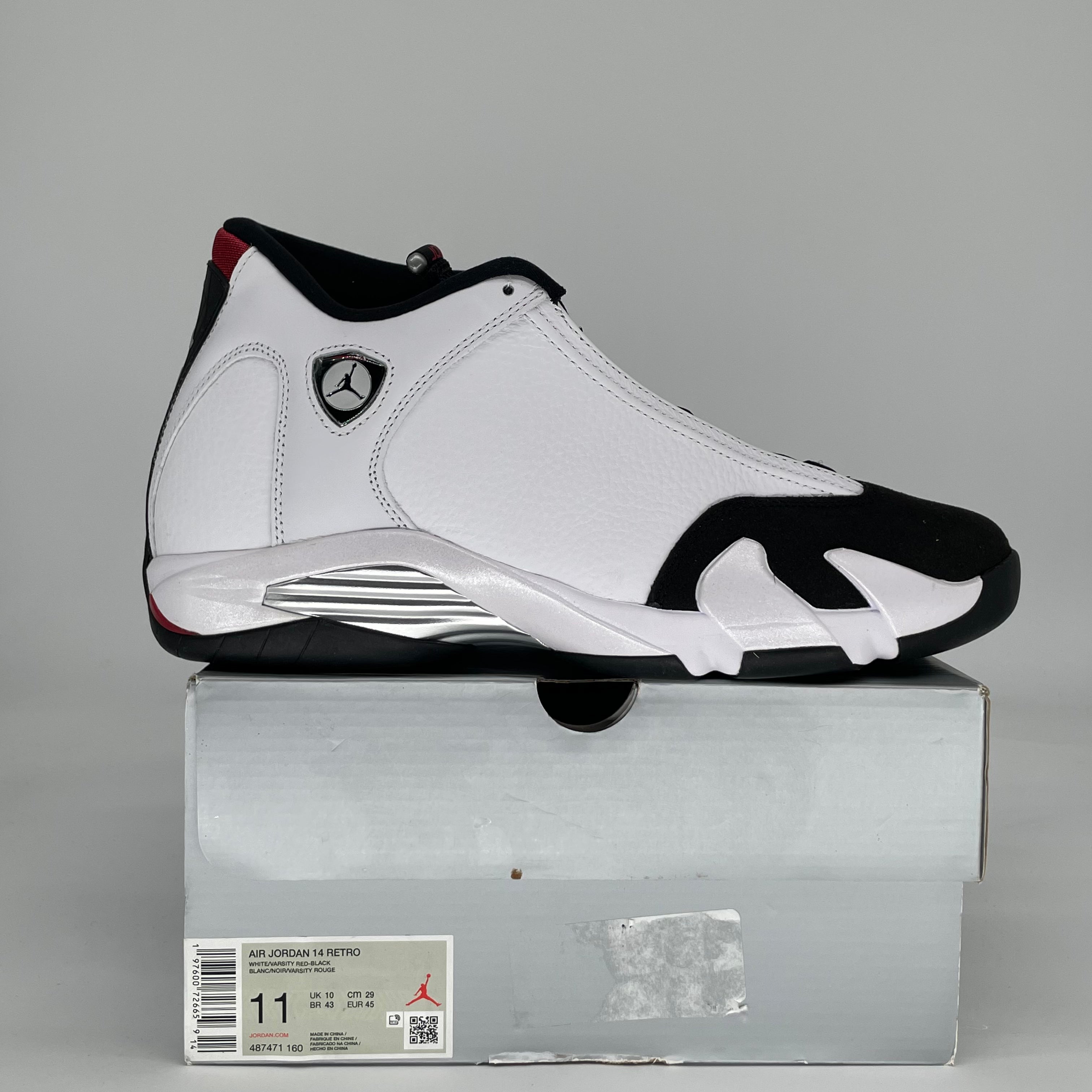 AIR JORDAN 14 BLACK TOE 487471-160 SIZE 11/12.5W