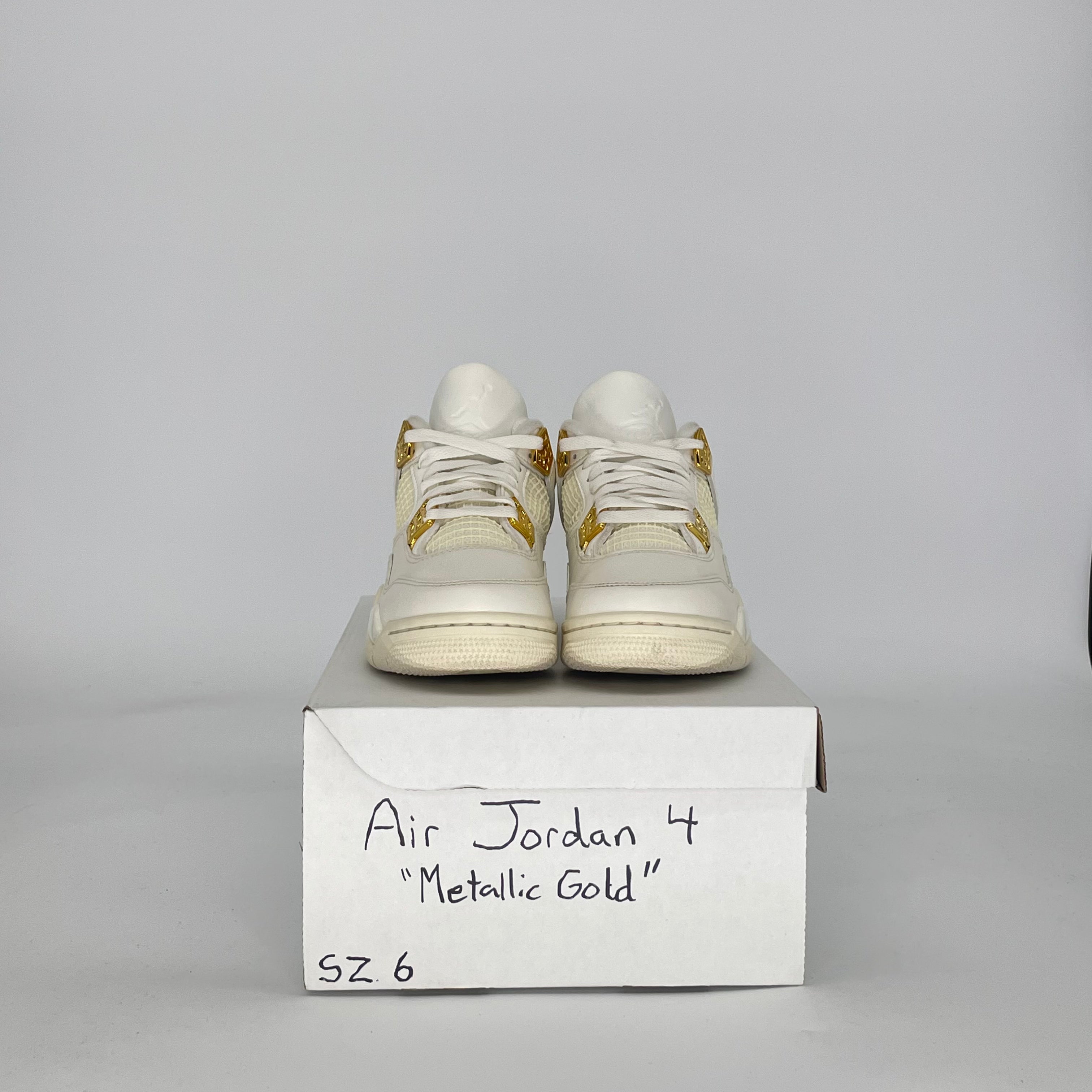 AIR JORDAN 4 METALLIC GOLD AQ9129-170 SIZE 6/7.5W GS