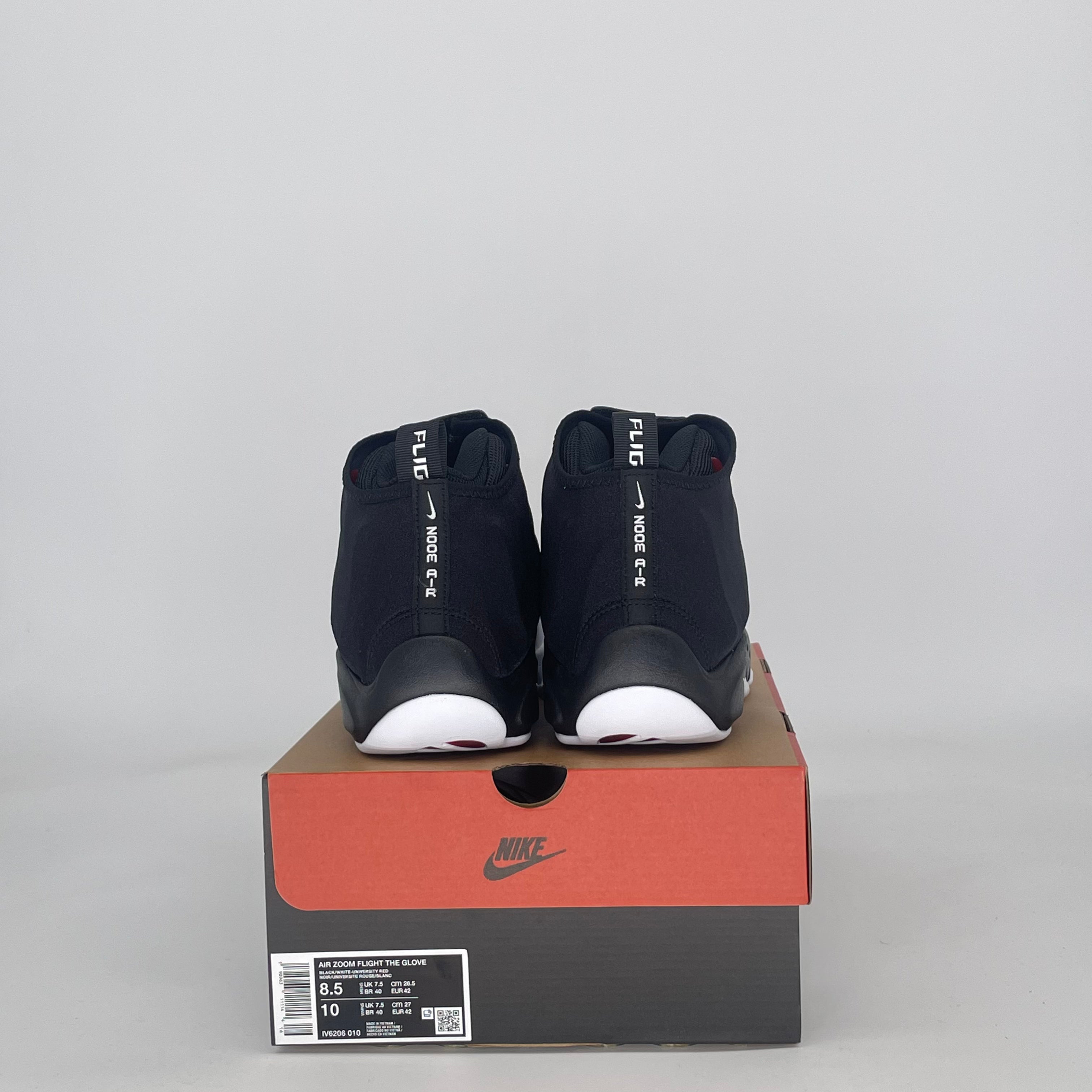 NIKE AIR ZOOM FLIGHT THE GLOVE BLACK WHITE OG IV6206-010 SIZE 8.5/10W
