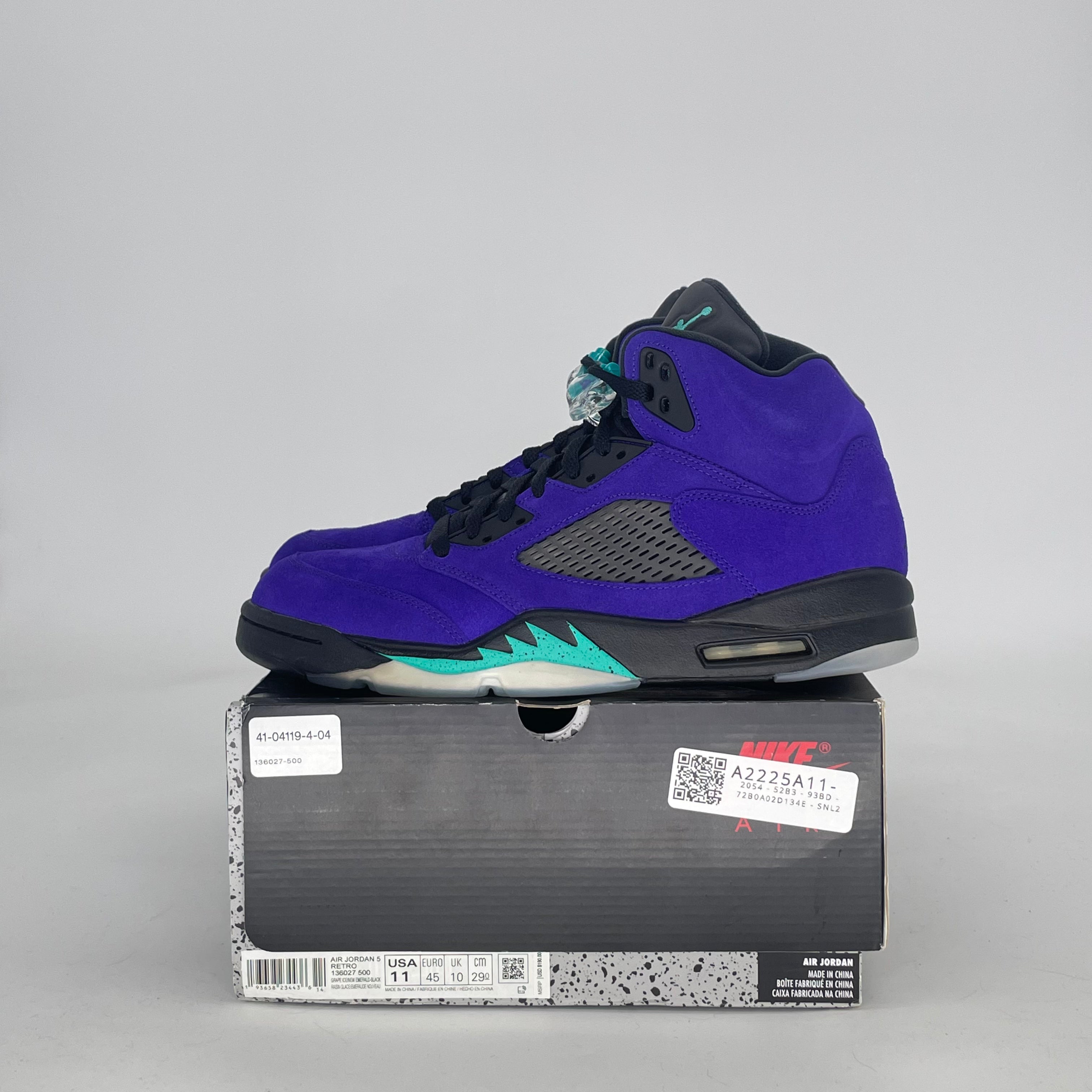 AIR JORDAN 5 ALTERNATE GRAPE 136027-500 SIZE 11/12.5W