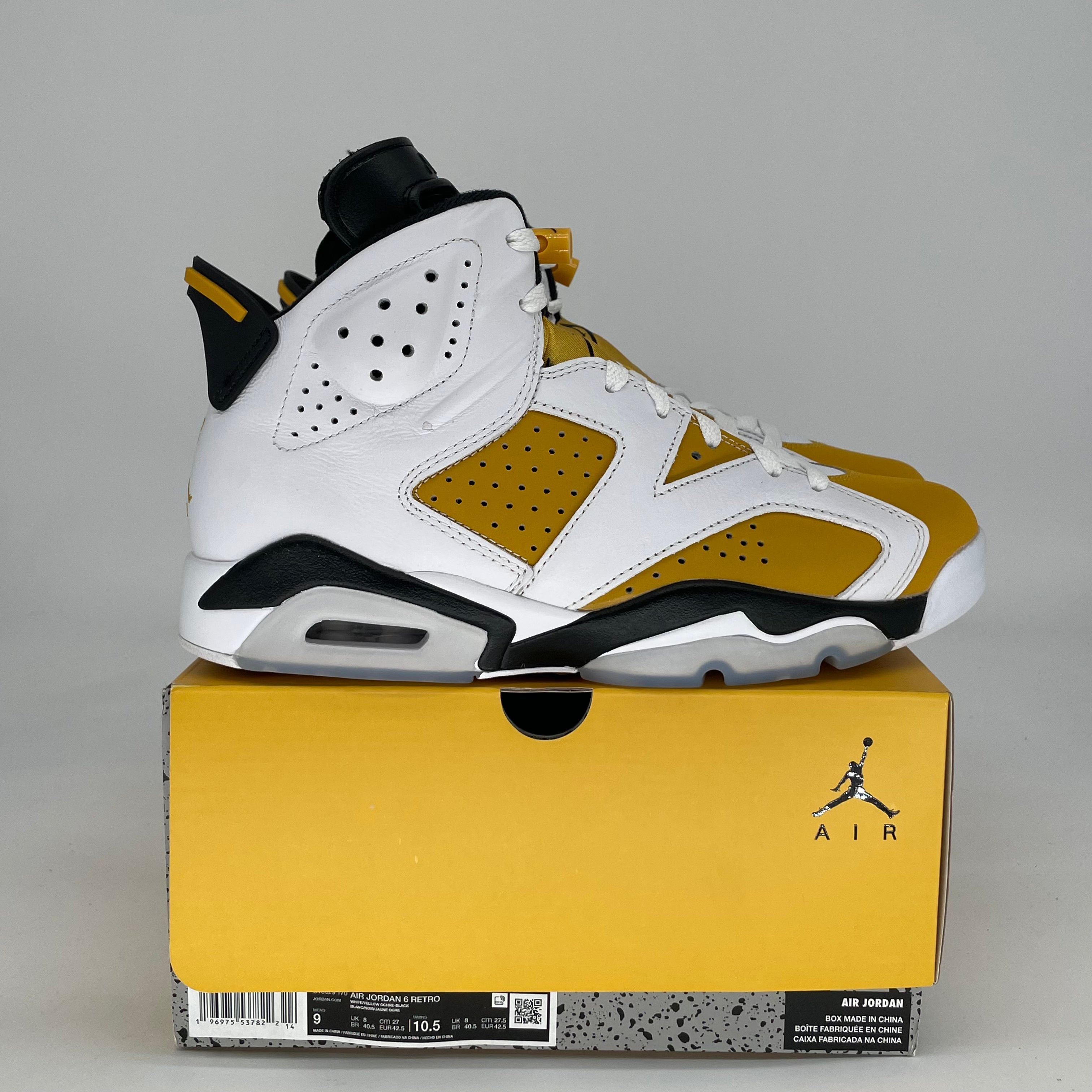 AIR JORDAN 6 YELLOW OCHRE CT8529-170 SIZE 9/10.5W