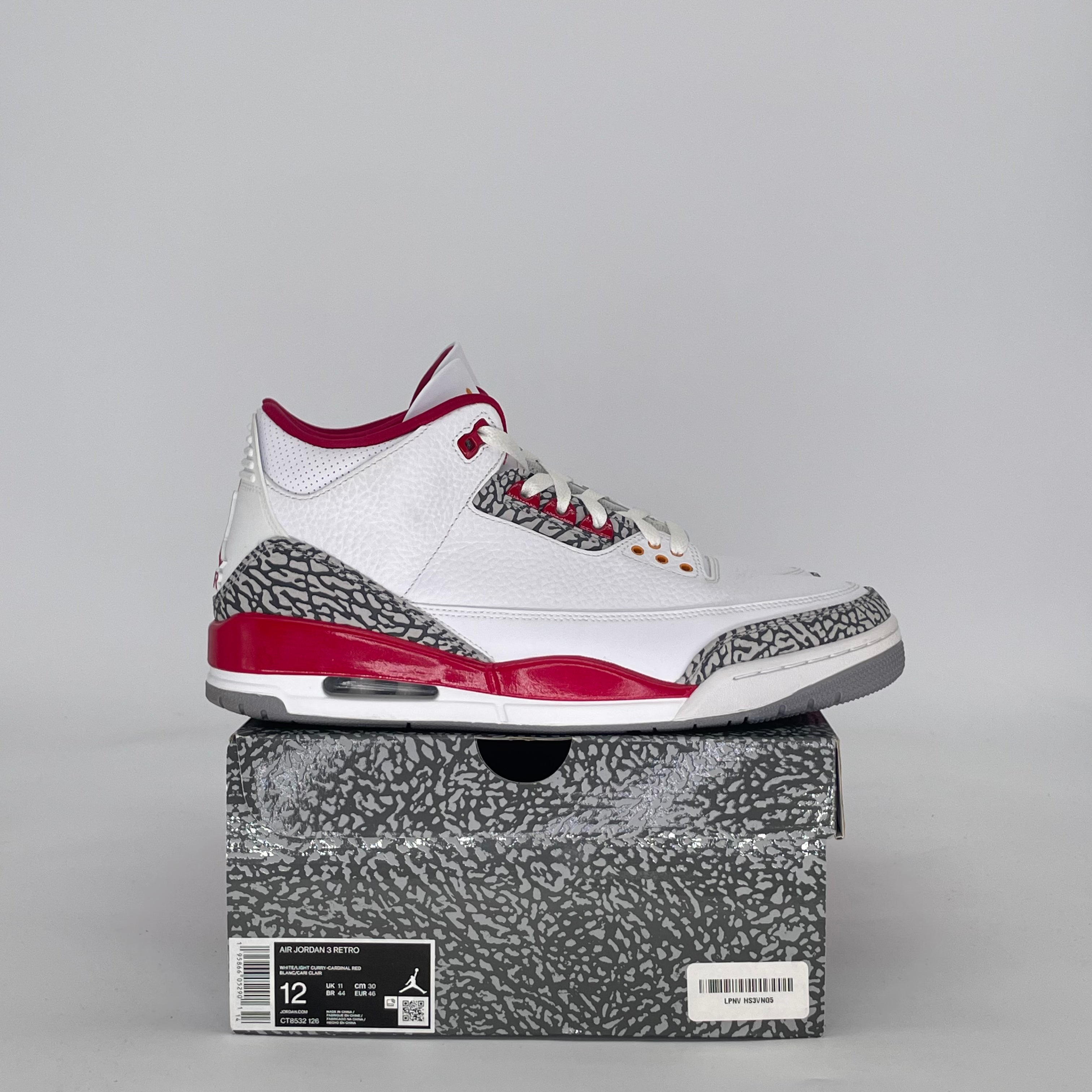 AIR JORDAN 3 CARDINAL RED CT8532-126 SIZE 12/13.5W