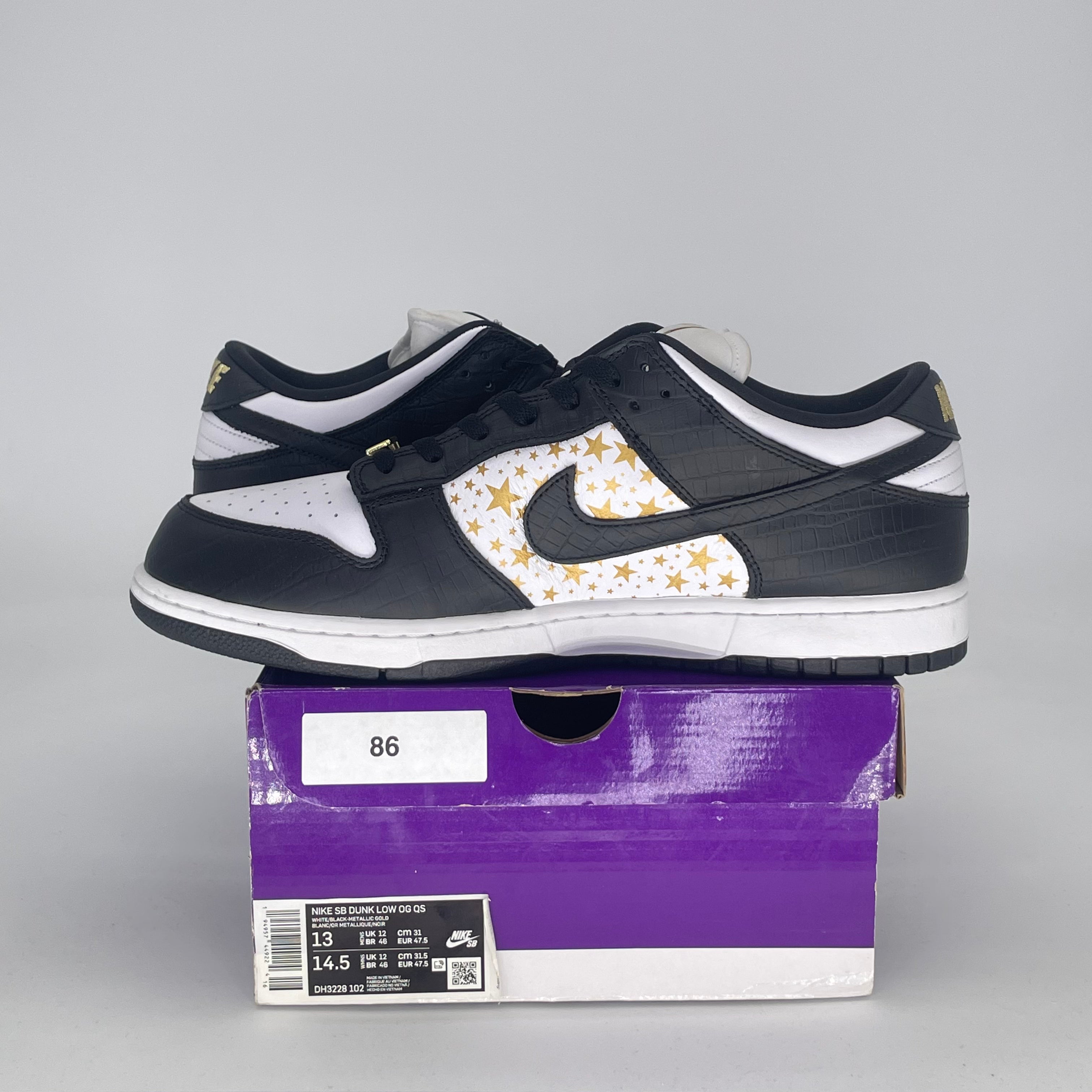 NIKE SB DUNK LOW SUPREME STARS BLACK (2021) DH3228-102 SIZE 13/14.5W