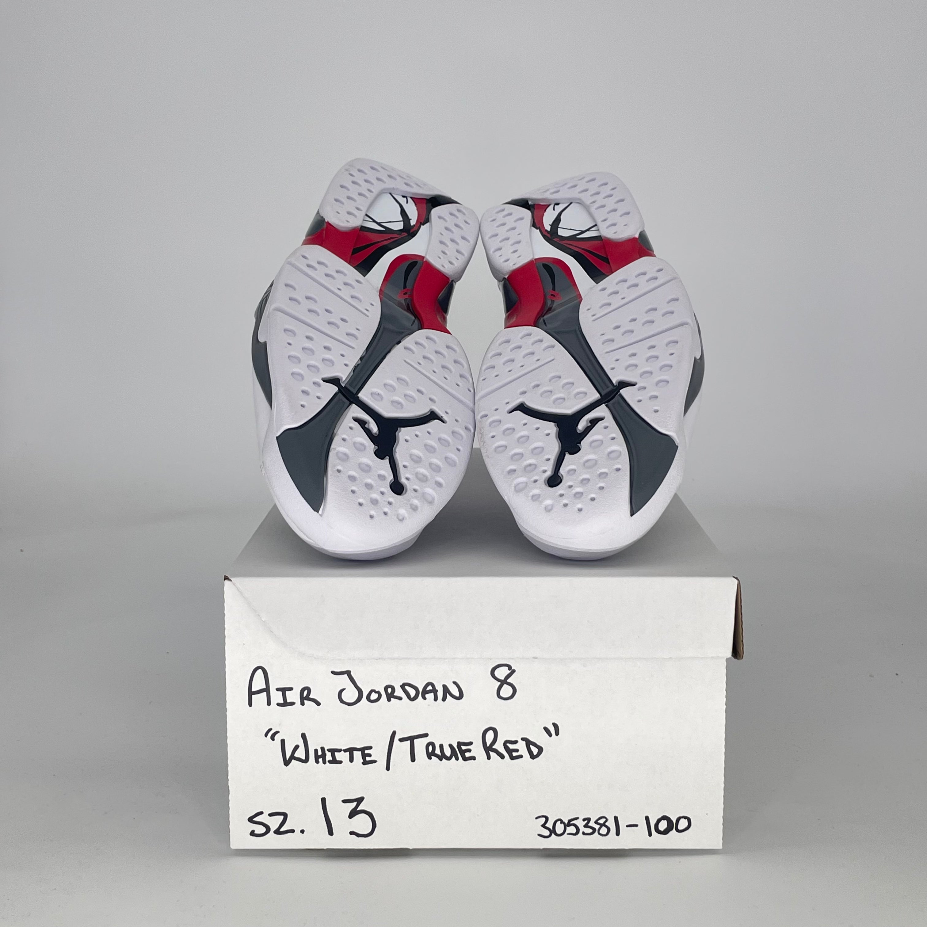 AIR JORDAN 8 WHITE TRUE RED 305381-100 SIZE 13/14.5W
