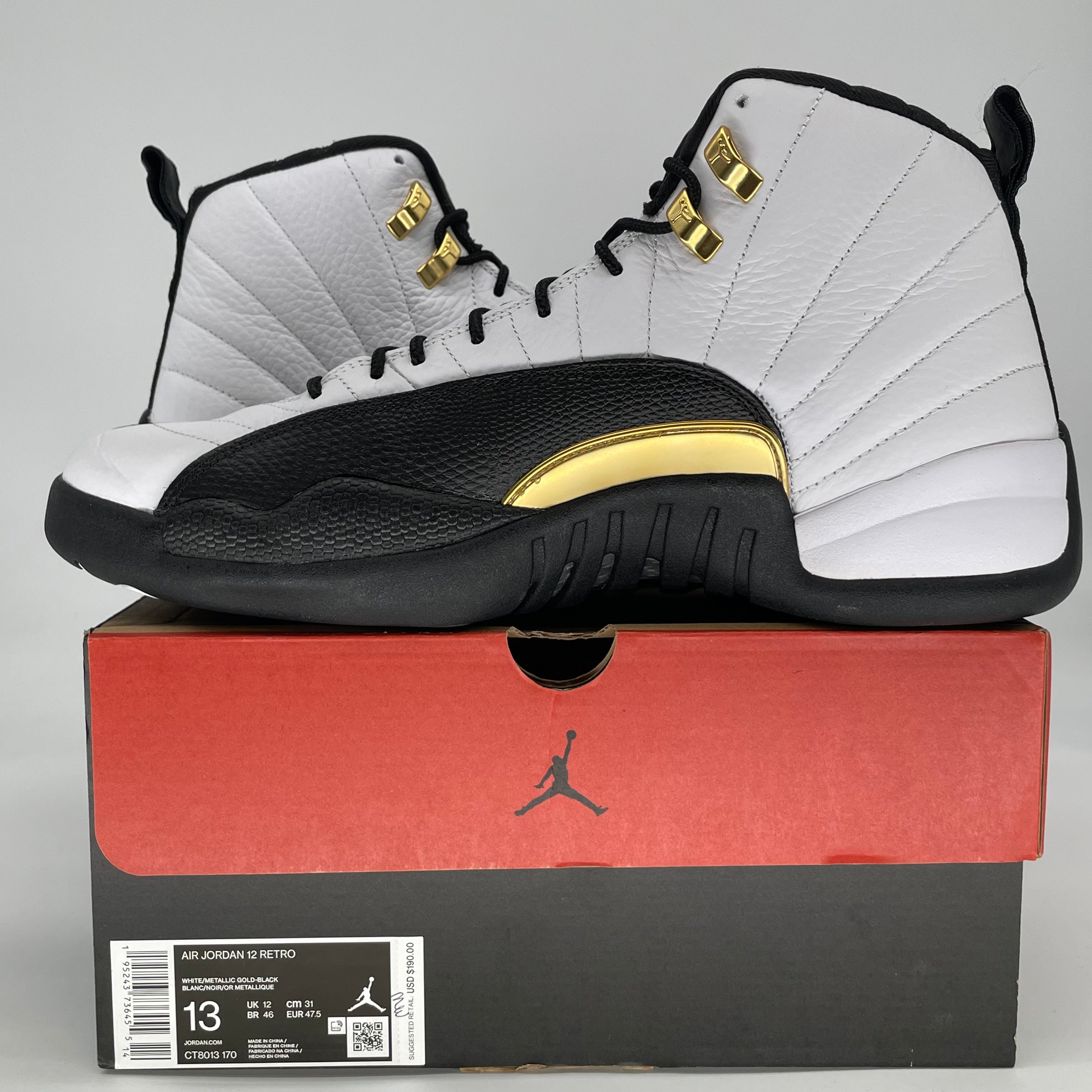 AIR JORDAN 12 ROYALTY TAXI CT8013-170 SIZE 13/14.5W