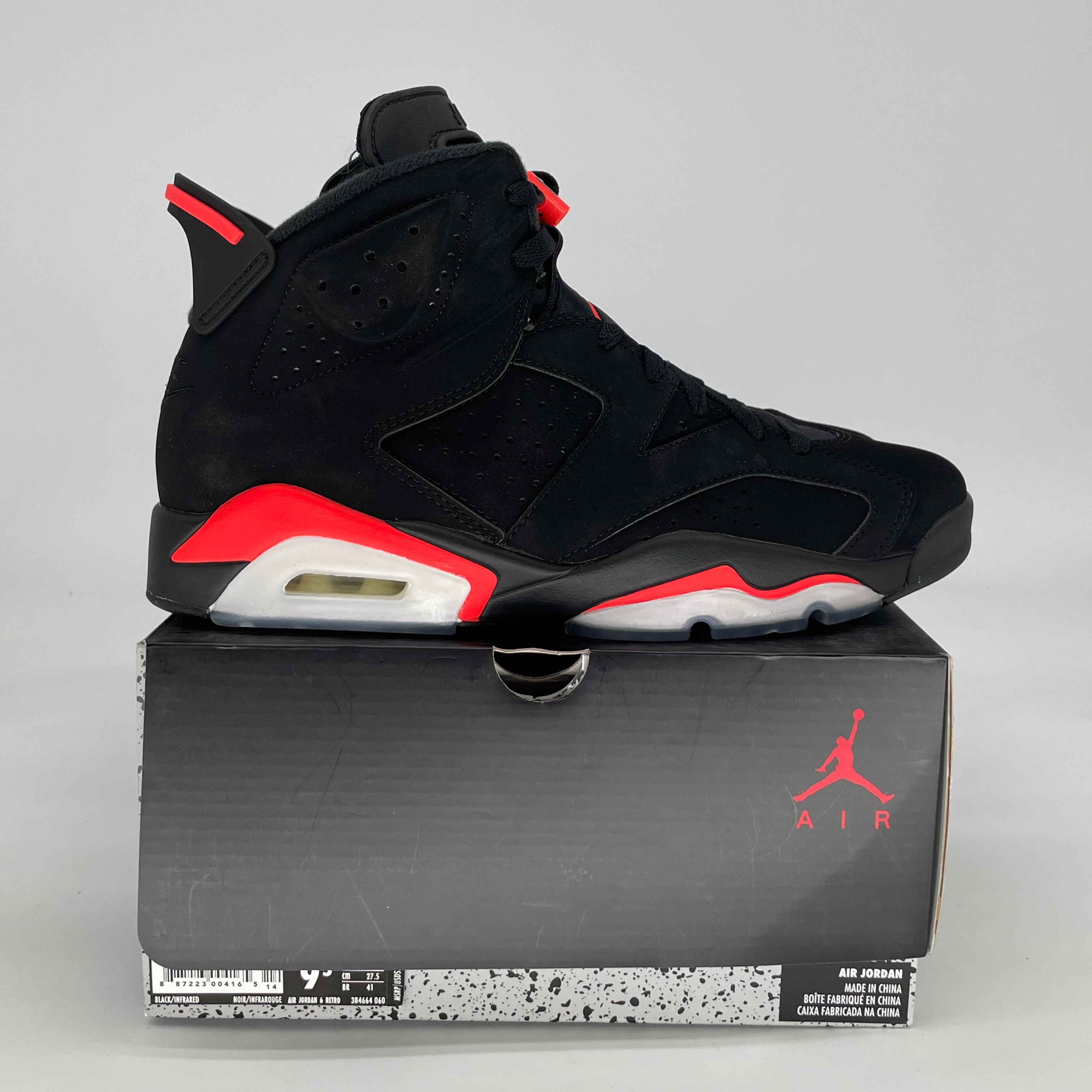 AIR JORDAN 6 BLACK INFRARED 384664-060 SIZE 9.5/11W