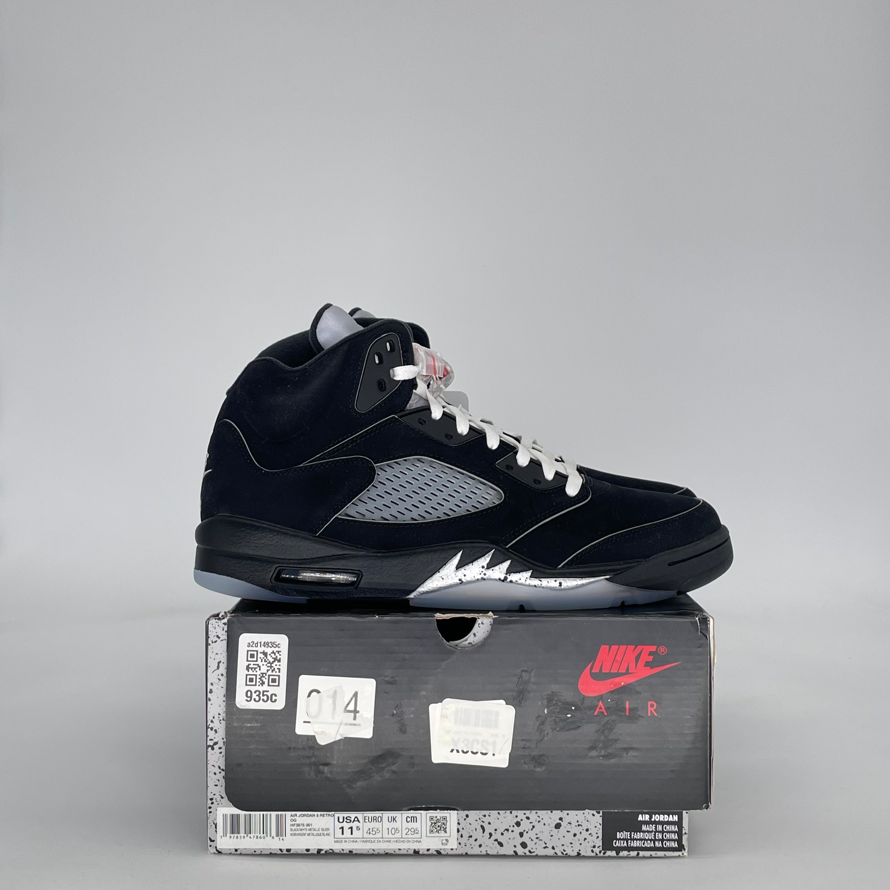 AIR JORDAN 5 BLACK METALLIC REIMAGINED HF3975-001 SIZE 11.5/13W