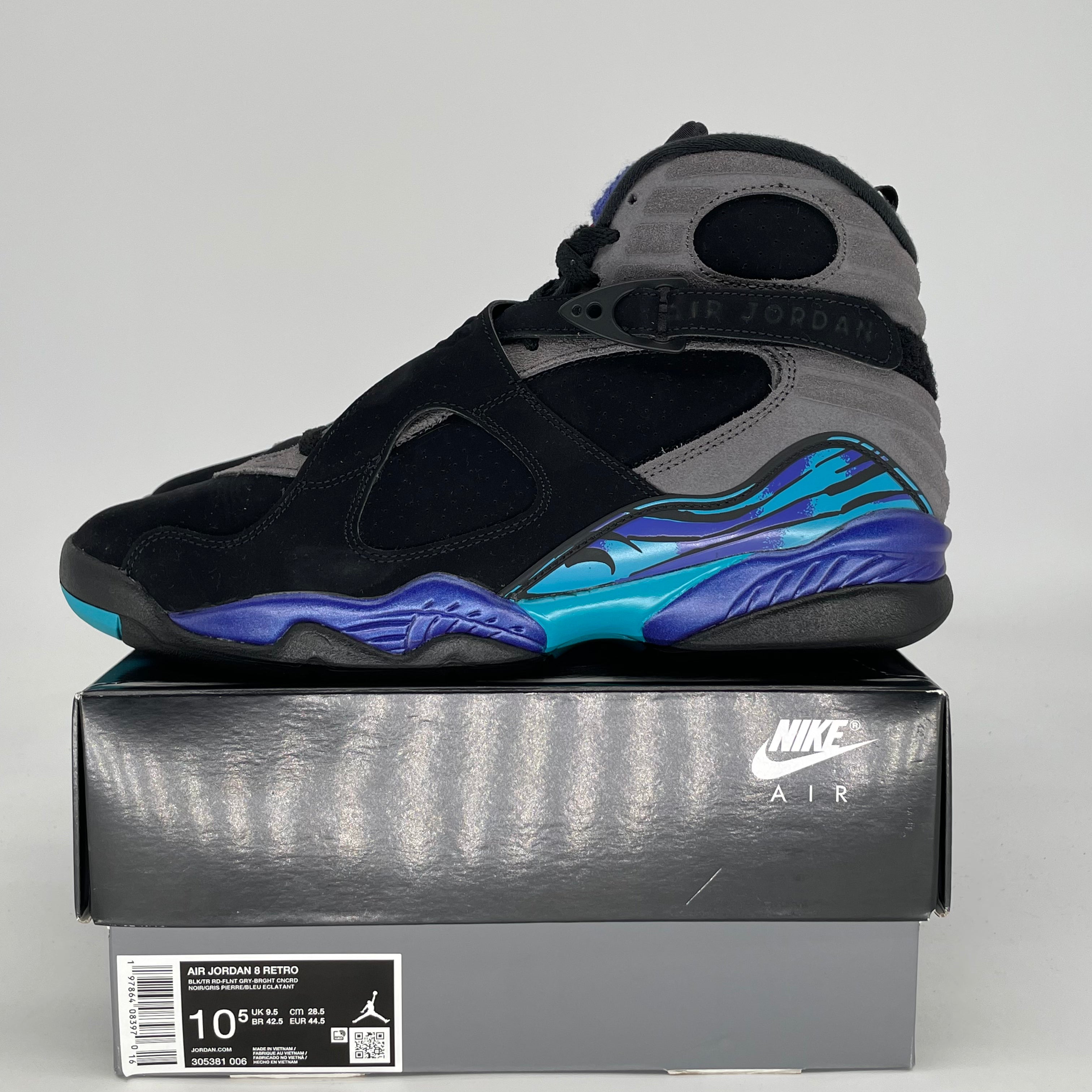 AIR JORDAN 8 AQUA 305381-006 SIZE 10.5/12W