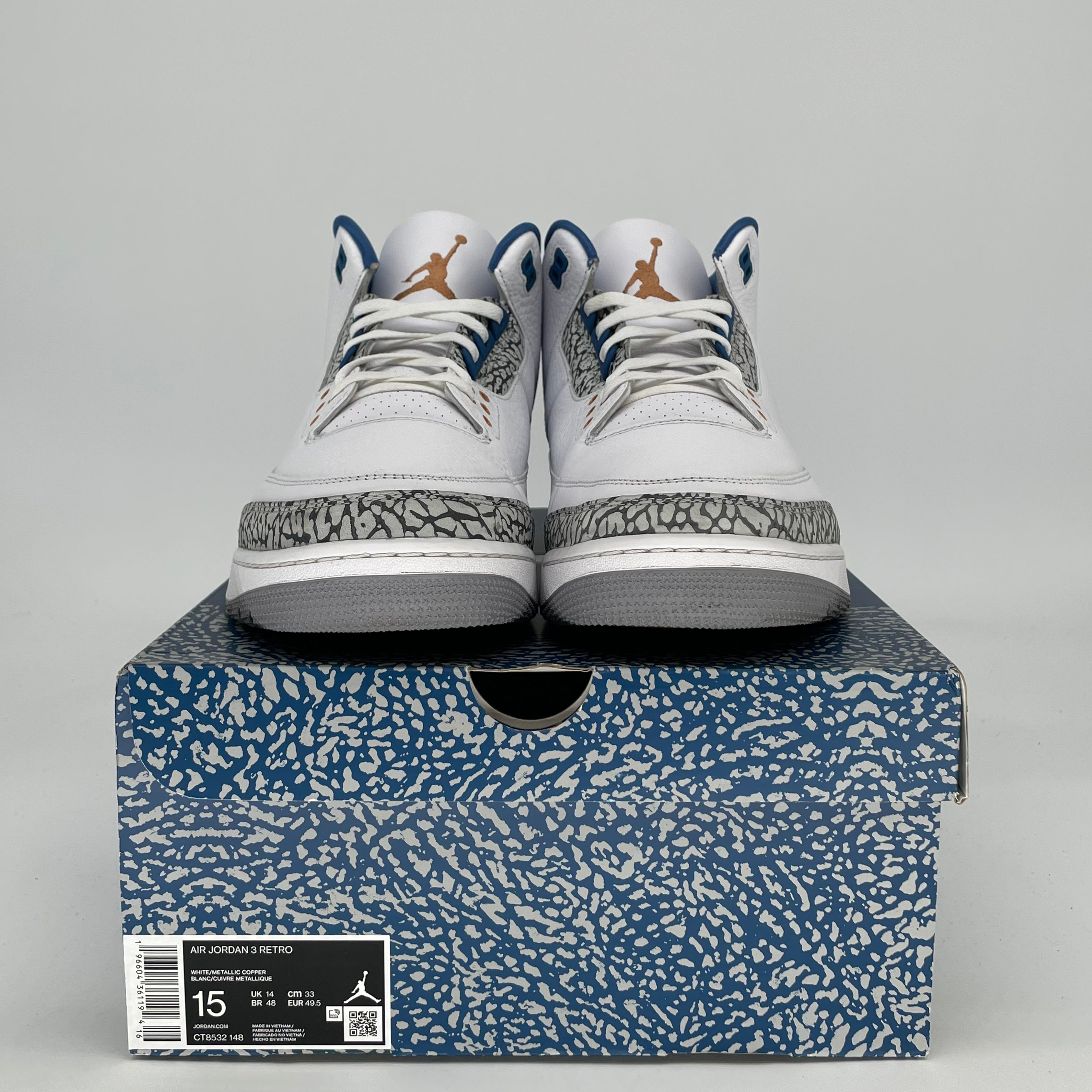 AIR JORDAN 3 WIZARDS CT8532-148 SIZE 15/16.5WW
