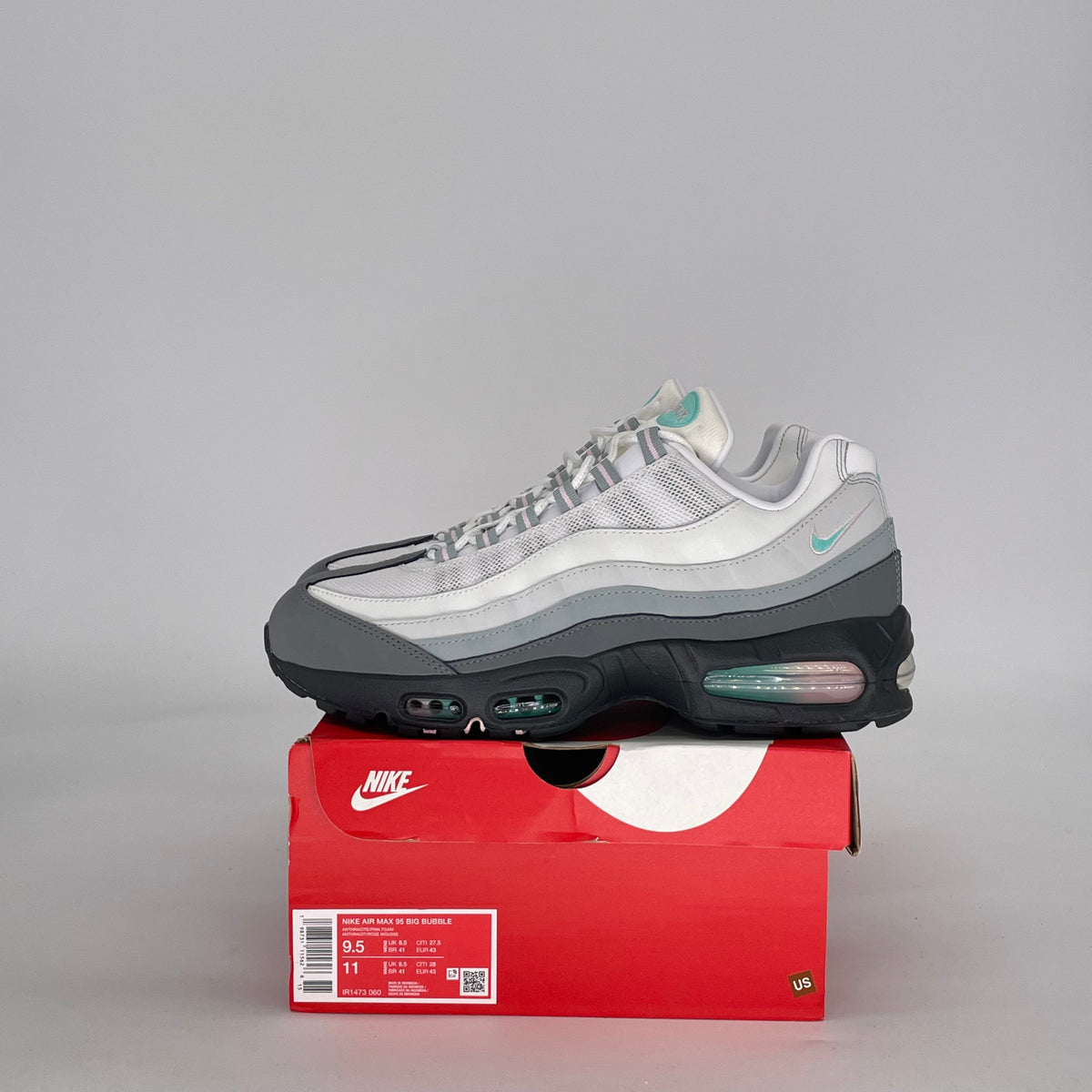 Nike Air Max 95 Big Bubble White Hyper Turquoise Pink Foam