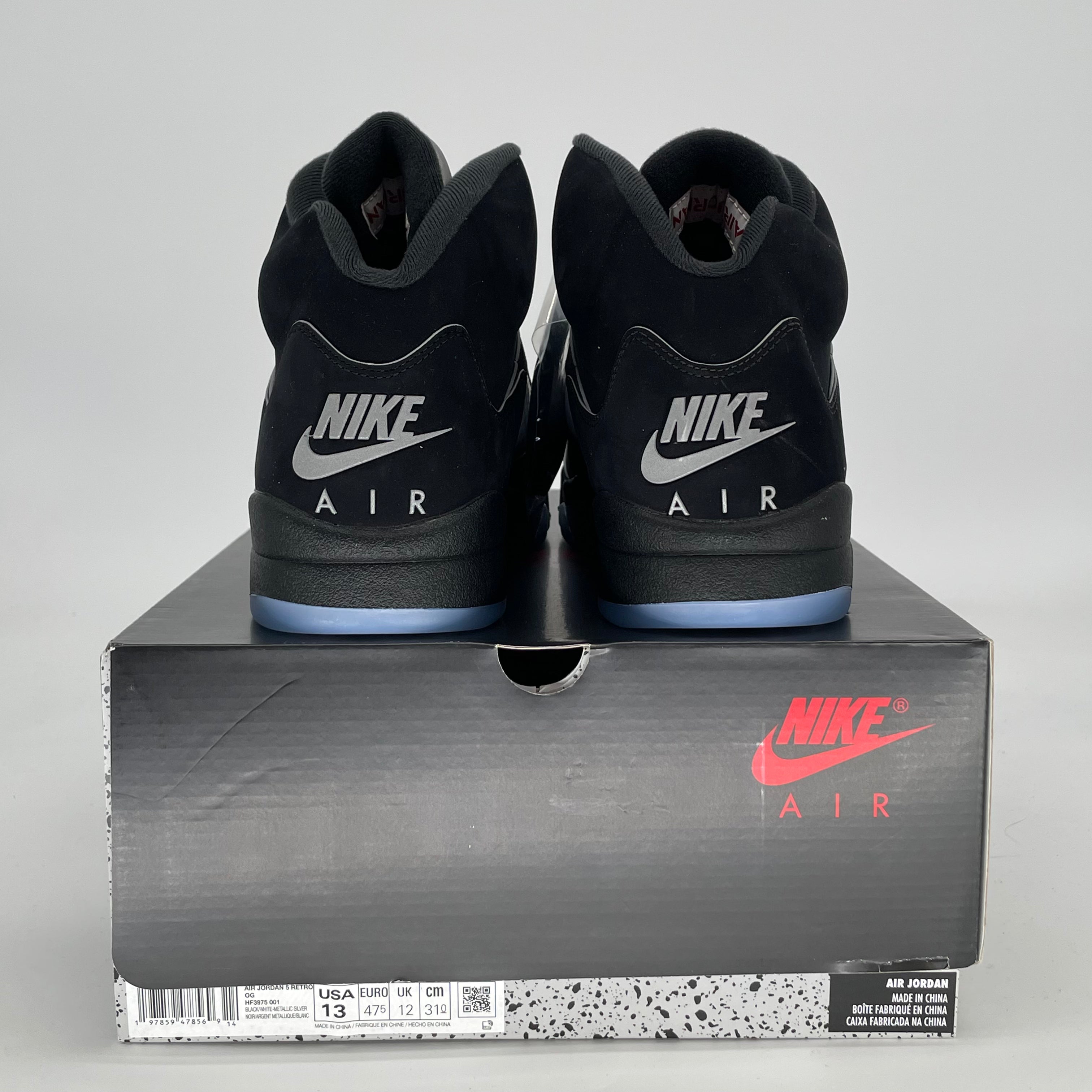 AIR JORDAN 5 BLACK METALLIC REIMAGINED HF3975-001 SIZE 13/14.5W