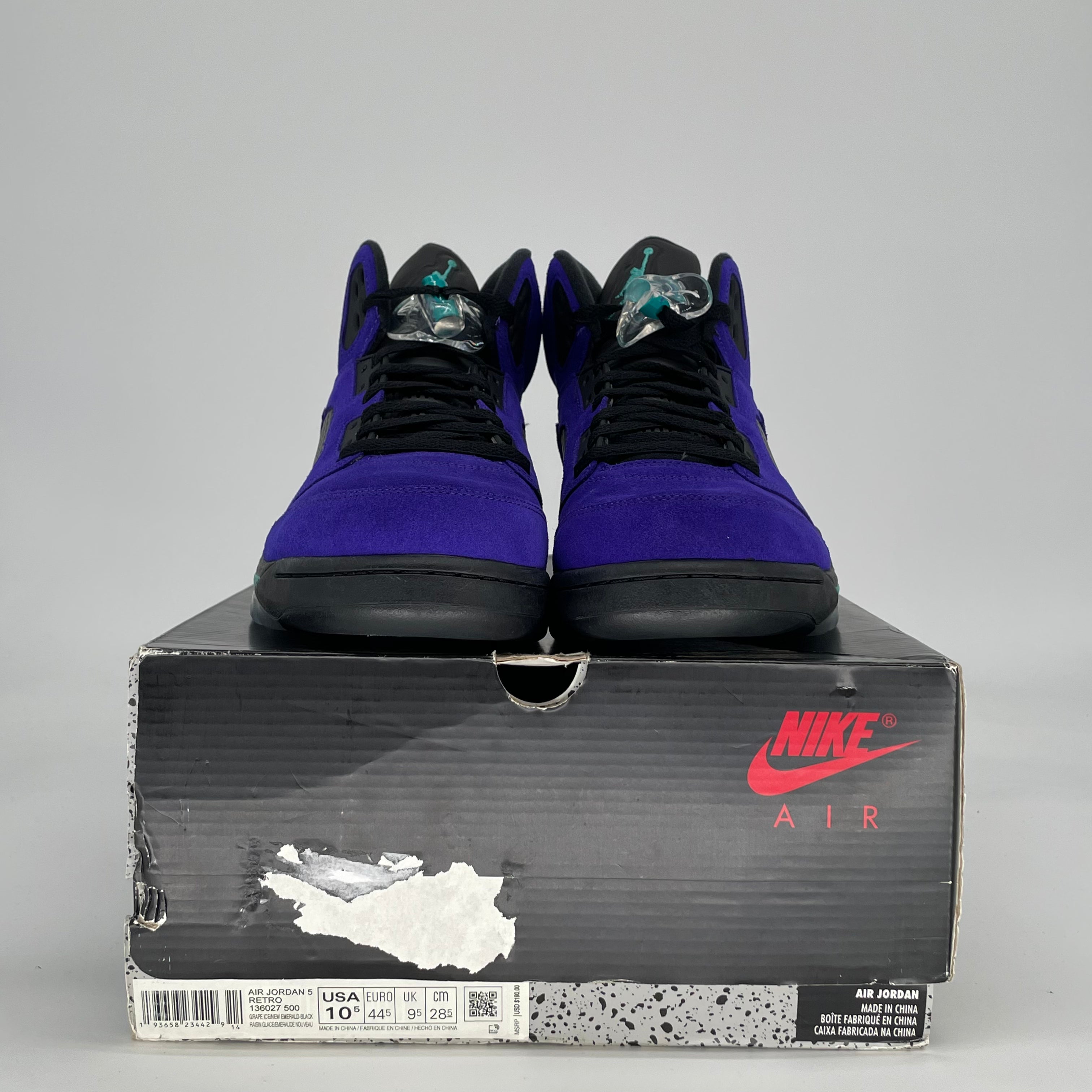 AIR JORDAN 5 ALTERNATE GRAPE 136027-500 SIZE 10.5/12W