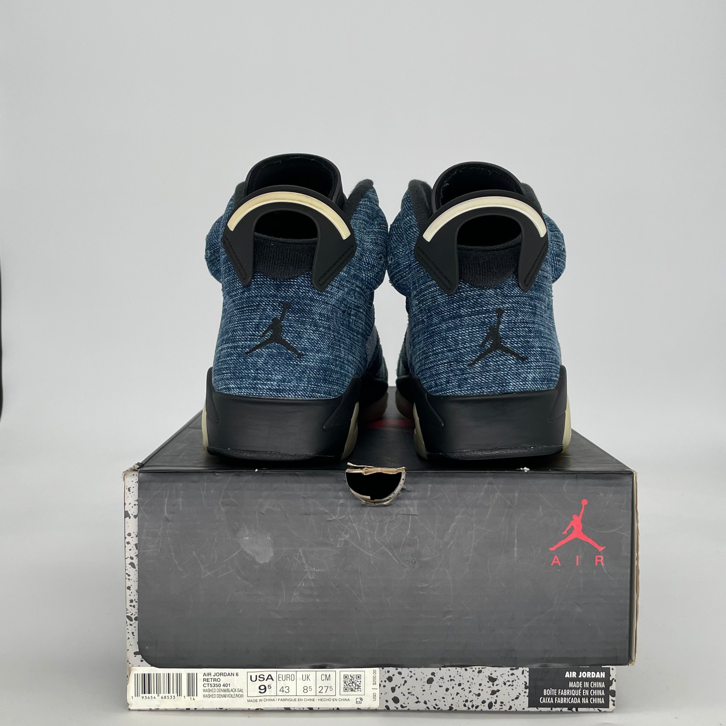 AIR JORDAN 6 WASHED DENIM CT5350-401 SIZE 9.5/11W
