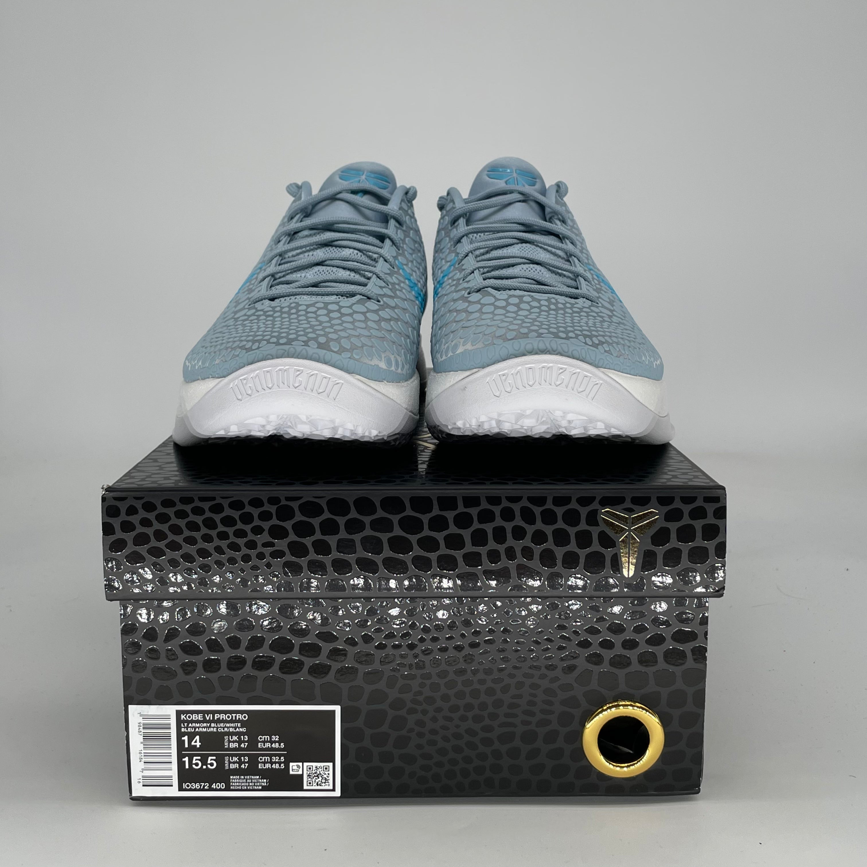 NIKE KOBE 6 PROTRO CAITLIN CLARK LIGHT ARMORY BLUE IO3672-400 SIZE 14/15.5W