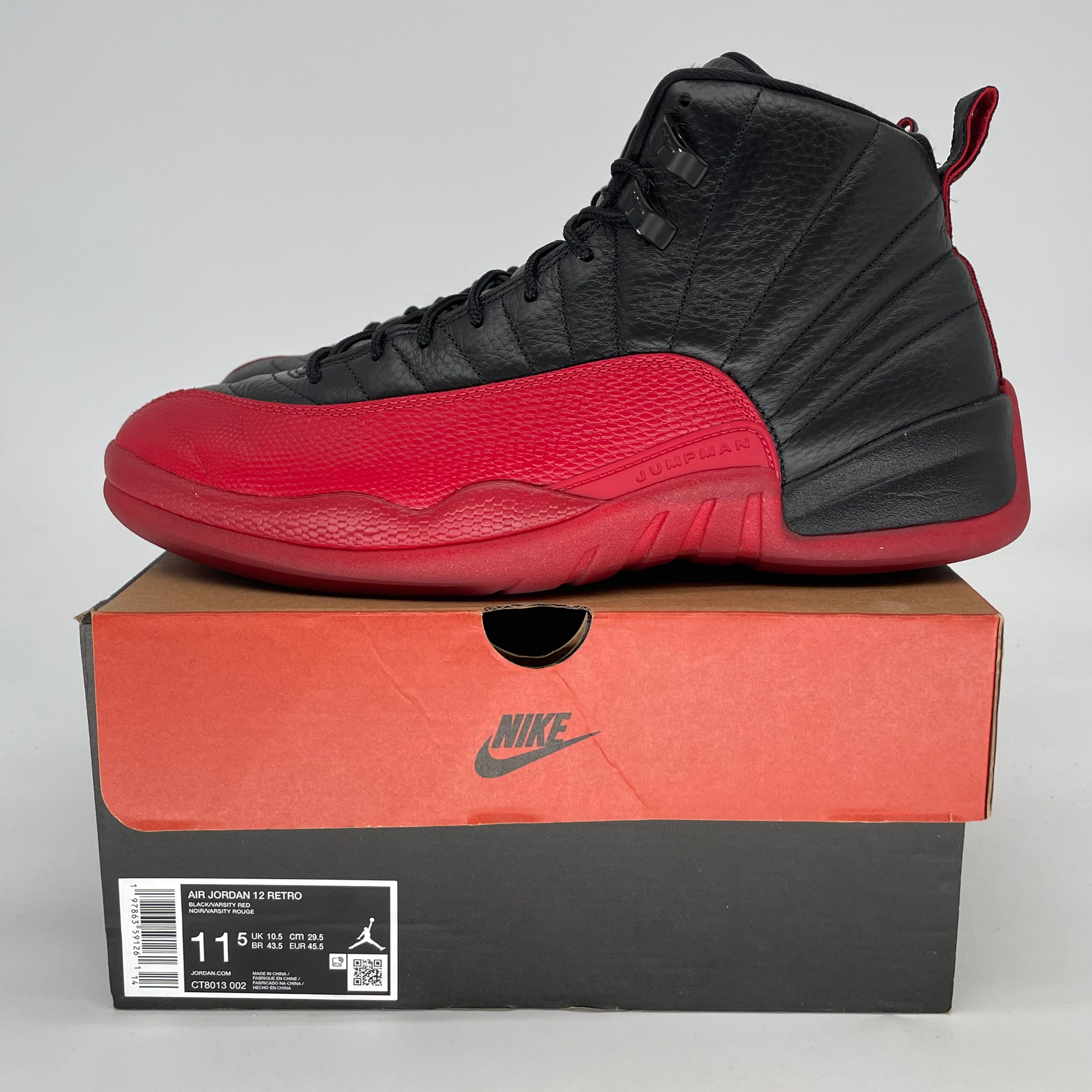 AIR JORDAN 12 FLU GAME CT8013-002 SIZE 11.5/13W