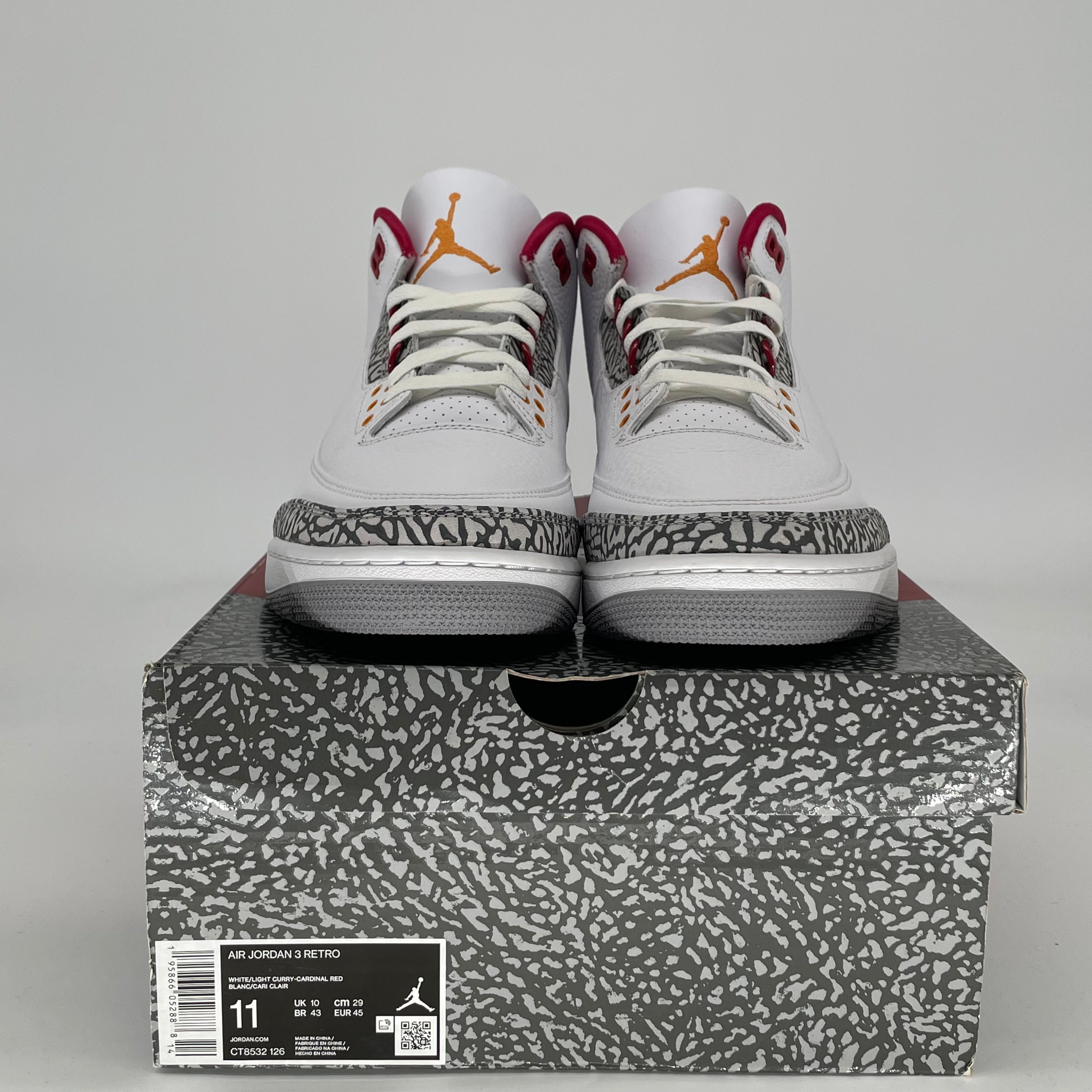 AIR JORDAN 3 CARDINAL RED CT8532-126 SIZE 11/12.5W
