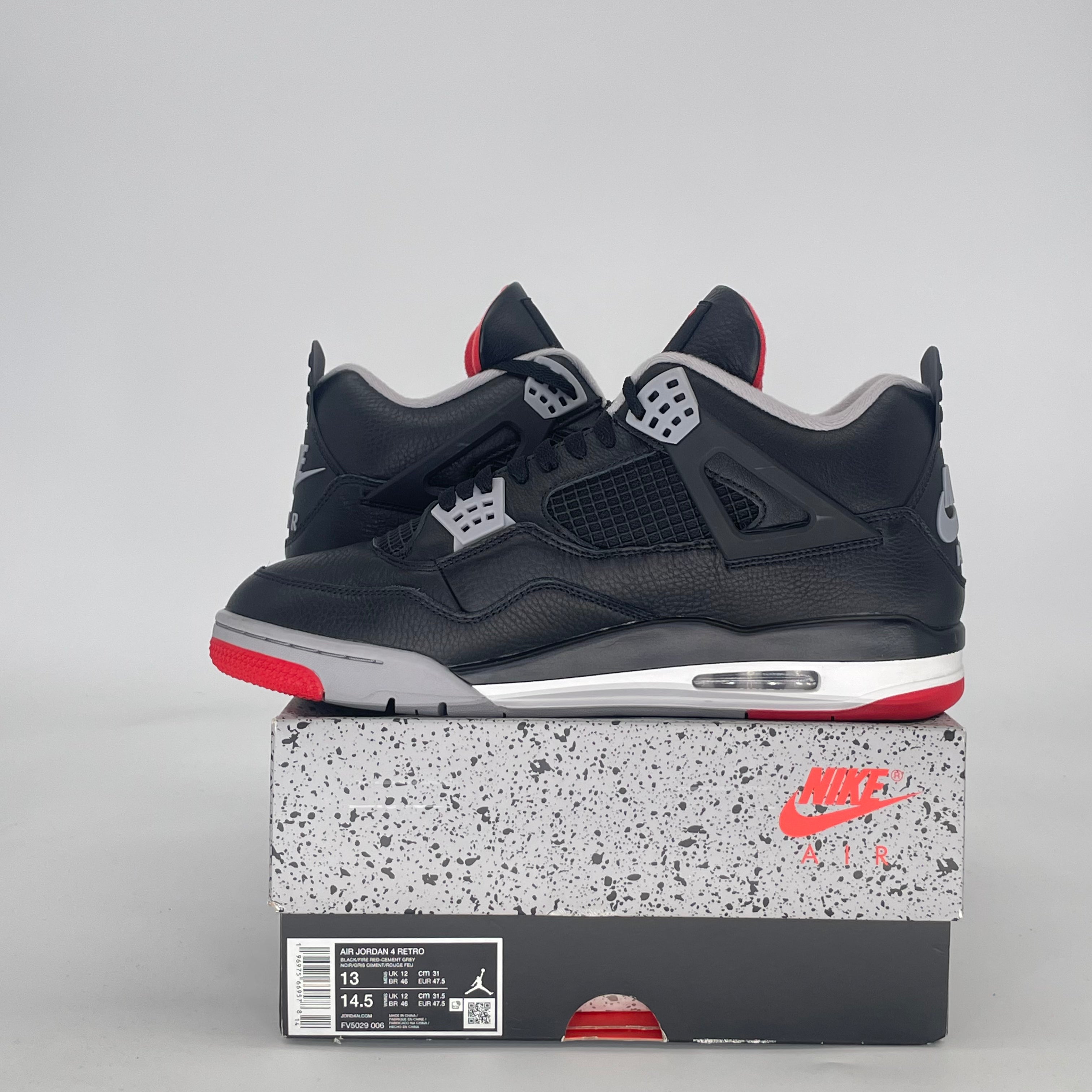 AIR JORDAN 4 BRED REIMAGINED FV5029-006 SIZE 13/14.5W