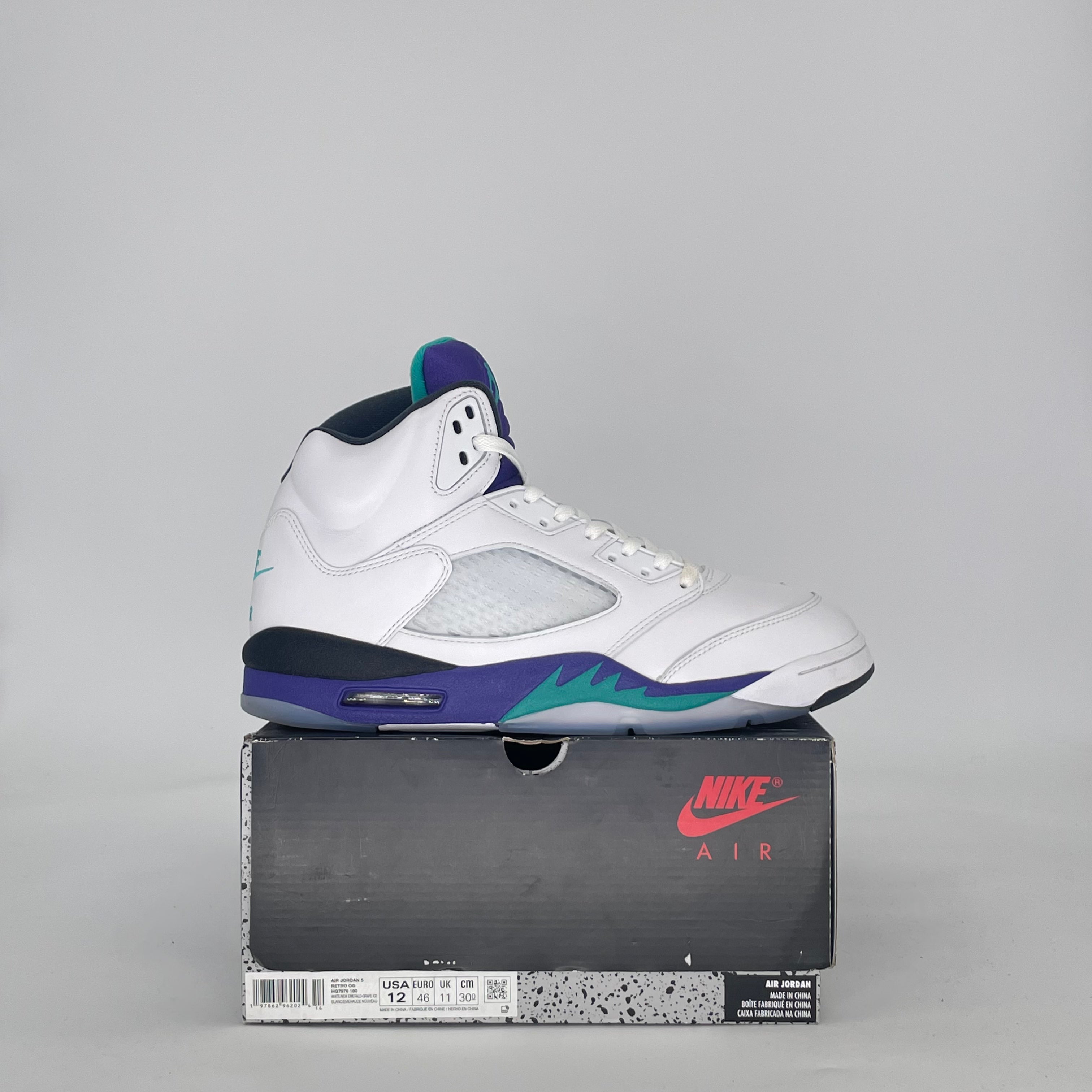 AIR JORDAN 5 GRAPE HQ7978-100 SIZE 12/13.5W