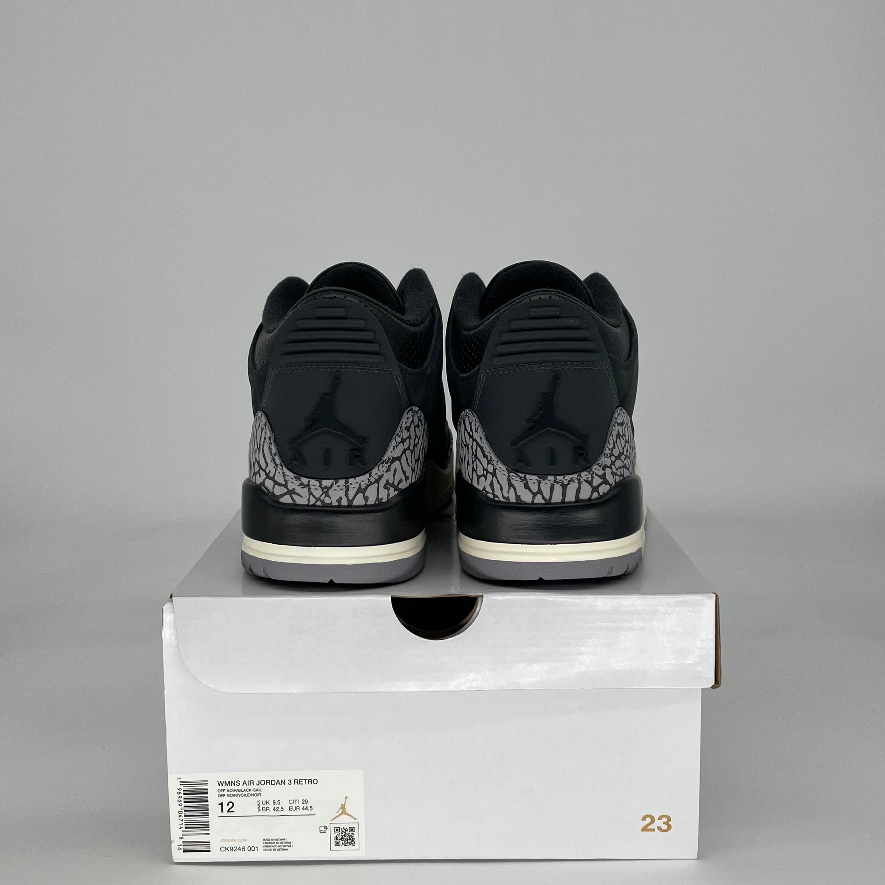 AIR JORDAN 3 OFF NOIR W CK9246-001 SIZE 10.5/12W