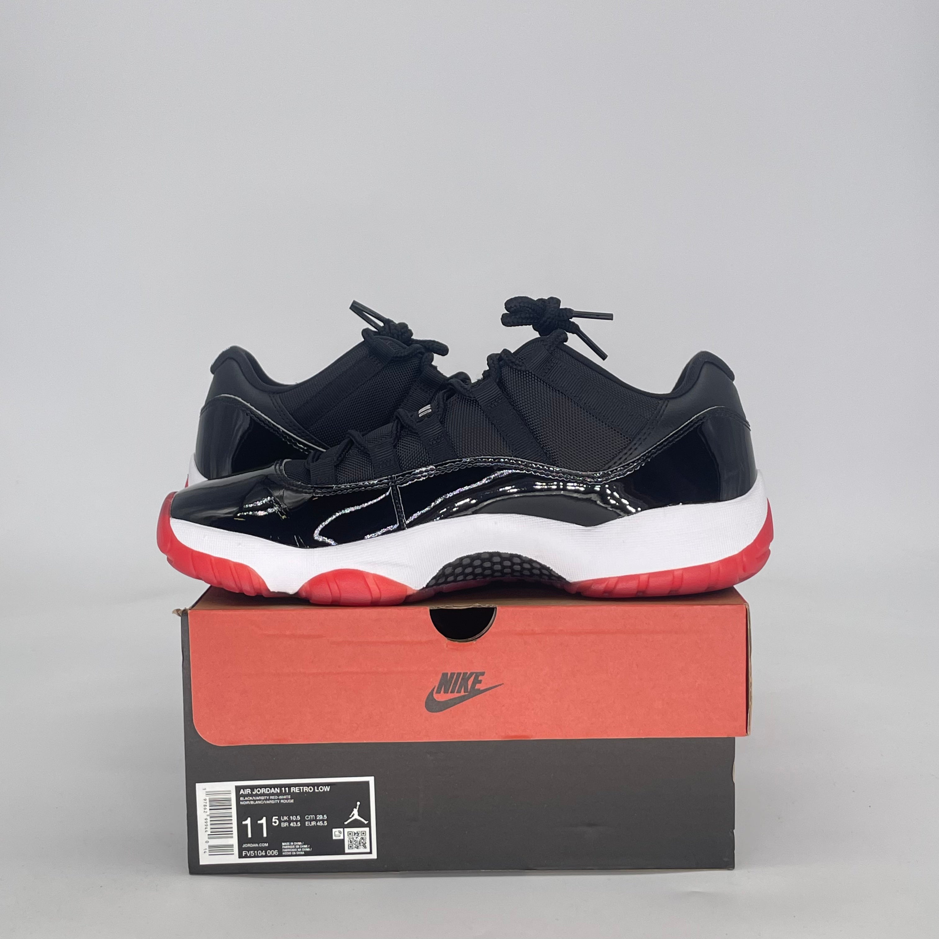 AIR JORDAN 11 LOW BRED FV5104-006 SIZE 11.5/13W