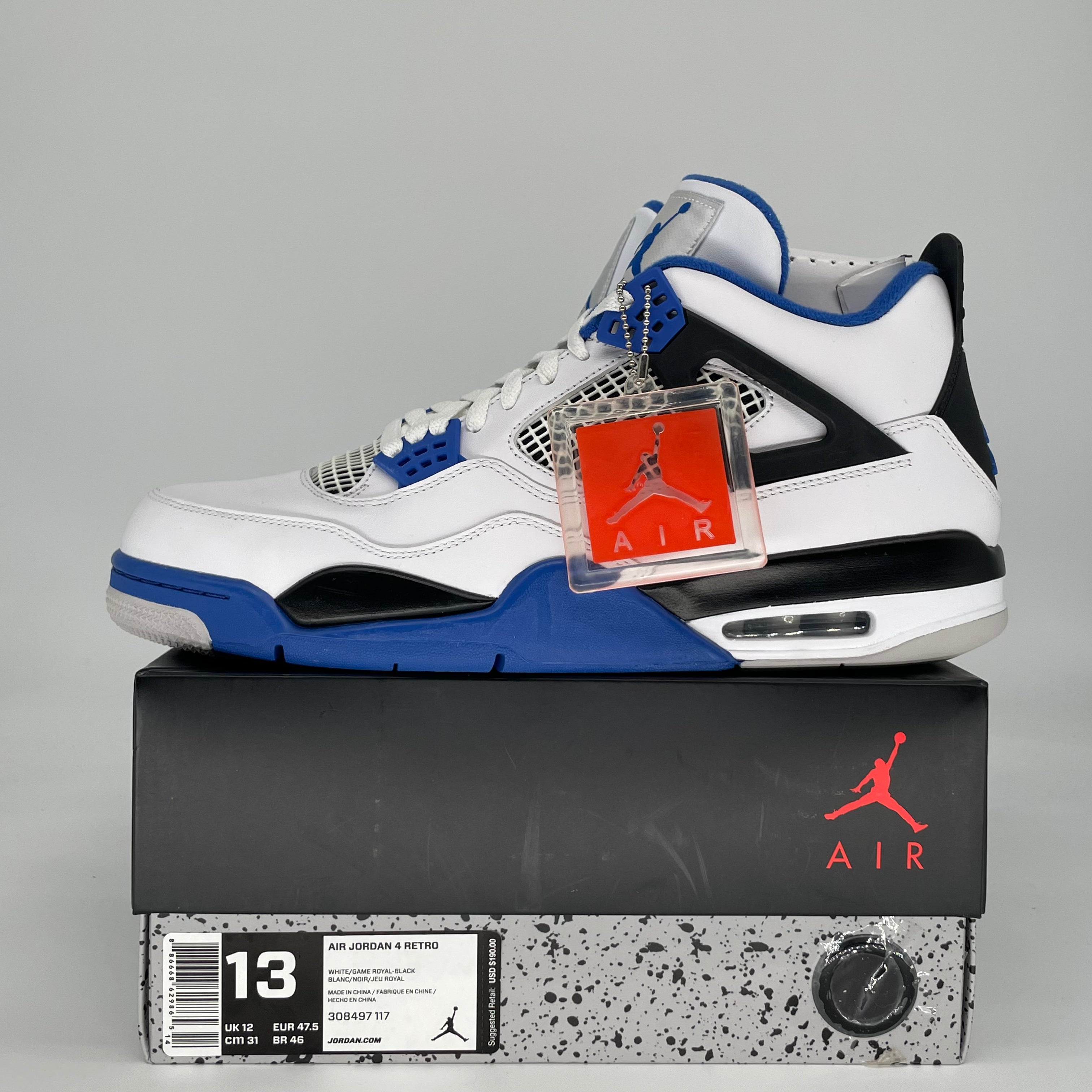 AIR JORDAN 4 MOTORSPORTS 308497-117 SIZE 13/14.5W